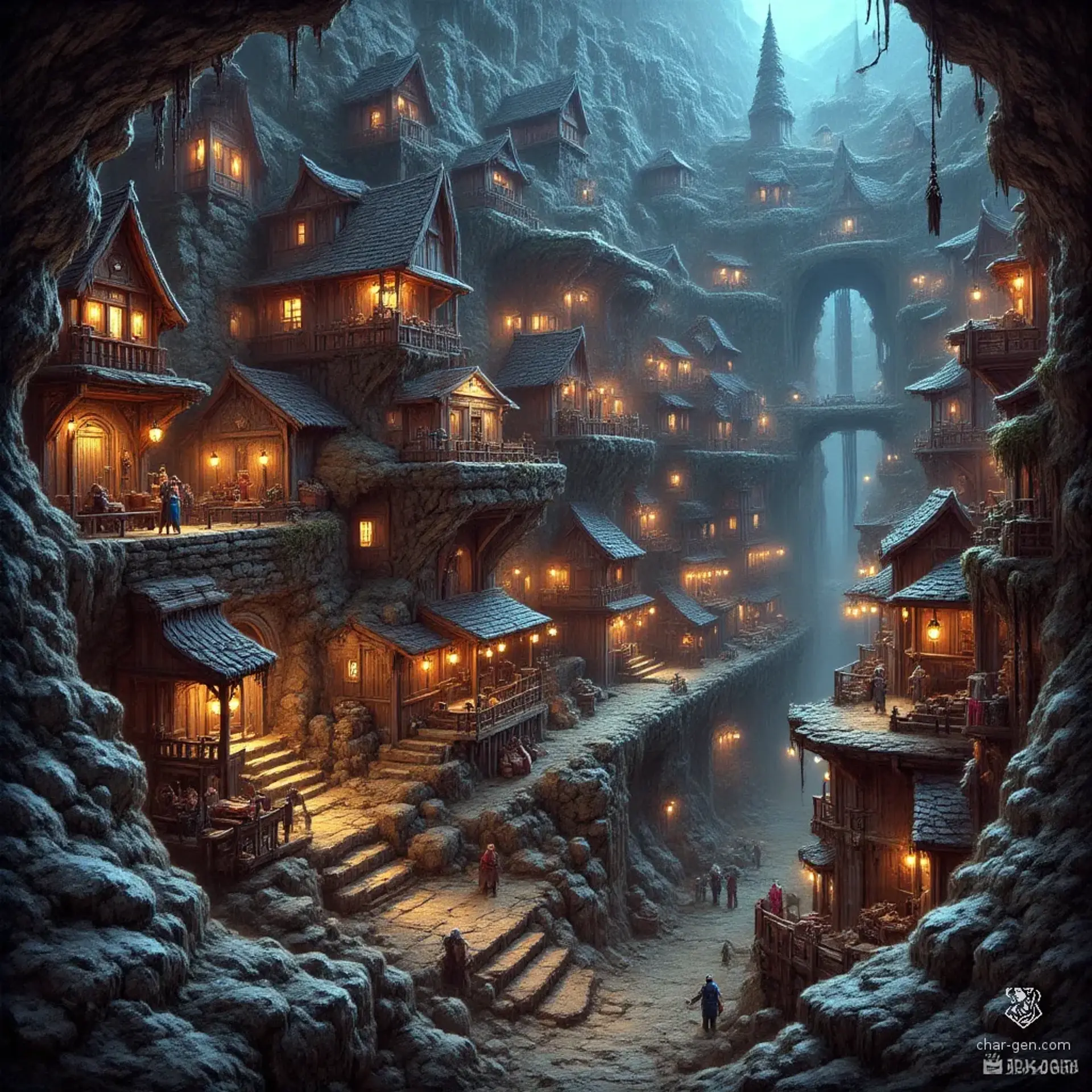 Glimmerhollow - AI-generated fantasy Settlement