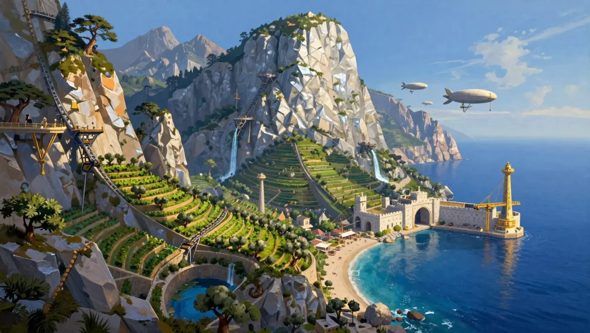The Sapphire Coast - AI-generated fantasy Region