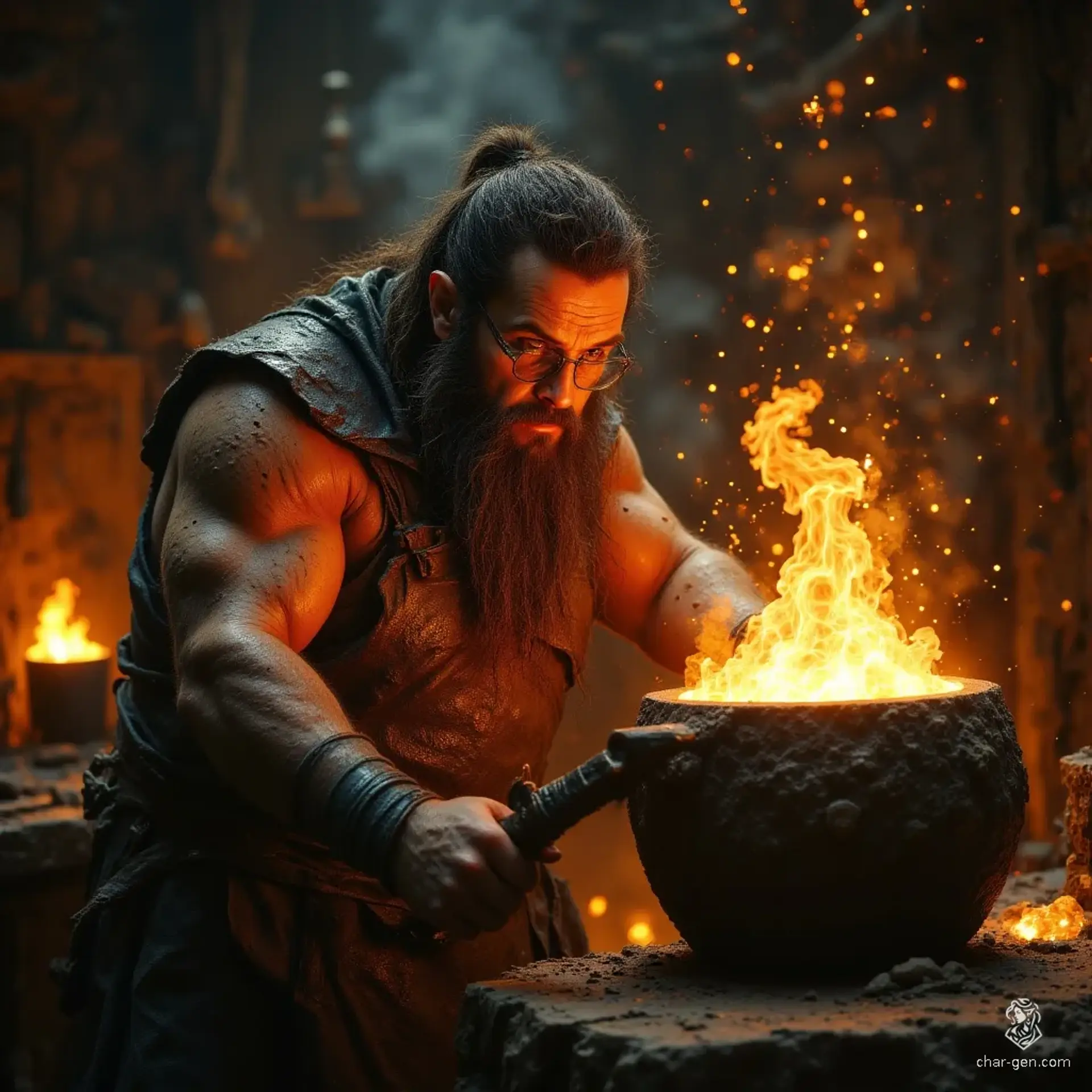 The Molten Anvil - AI-generated fantasy Shop
