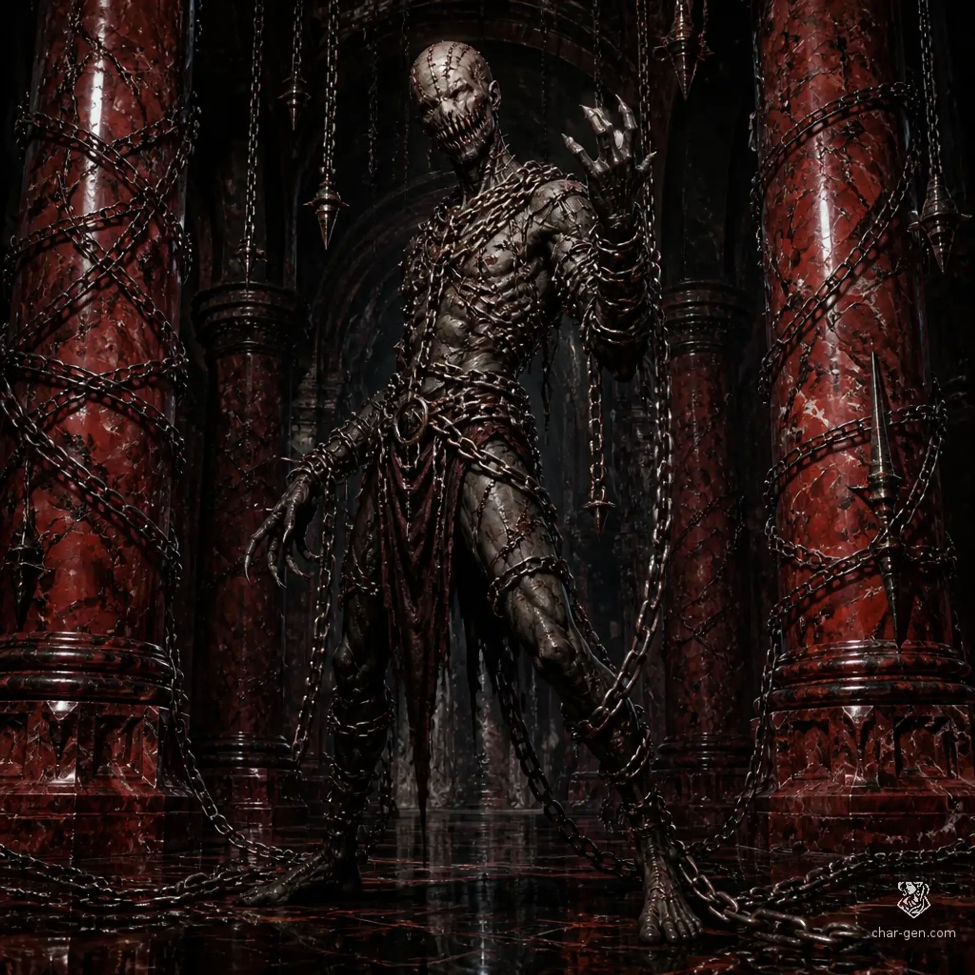Chain Devil (Kyton) of the Obsidian Maw | Fantasy Monster Generated by ...