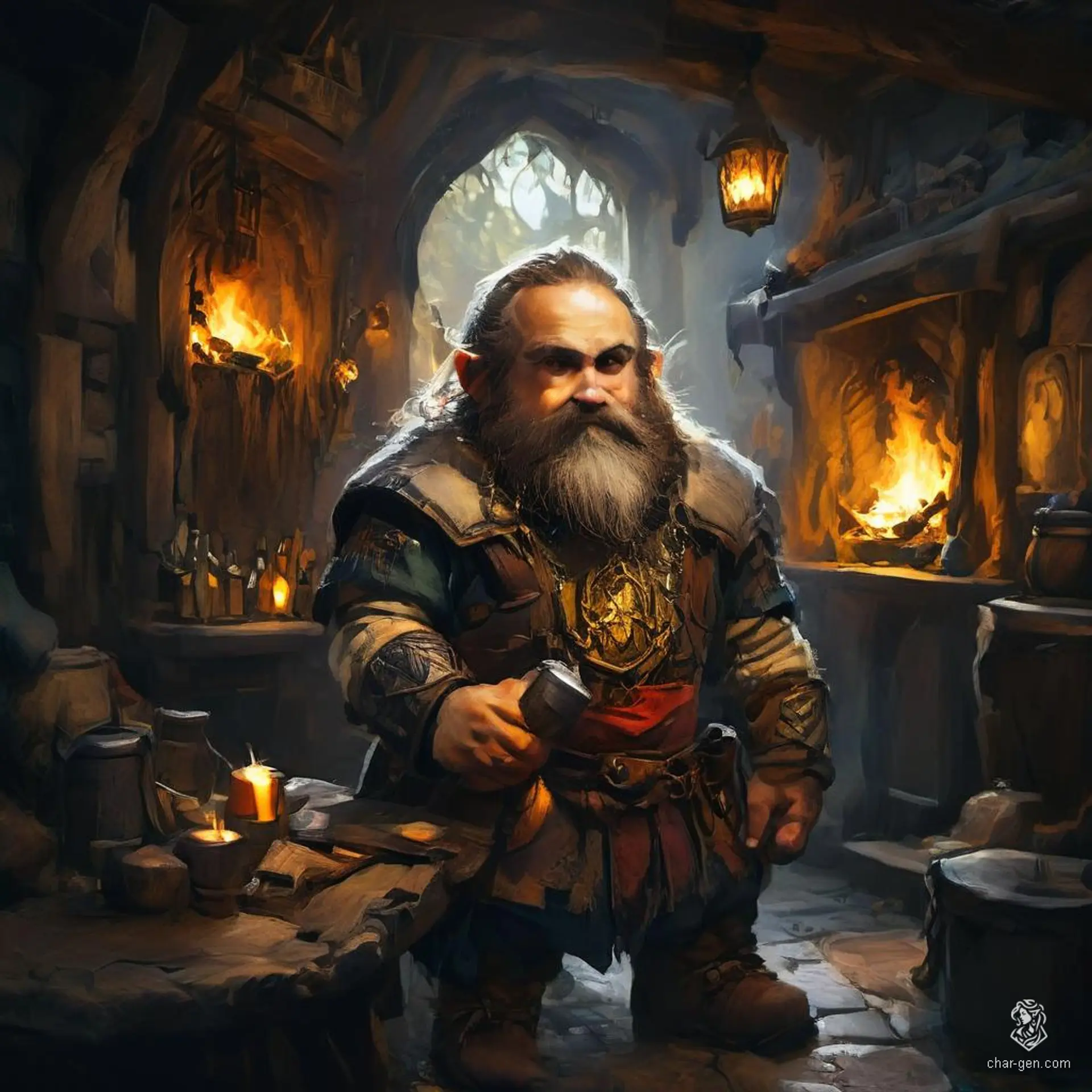 Gregarious yet firm, this dwarf innkeeper manages a bustling tavern with a keen eye. Clad in a well-worn bartender's apron, they expertly juggle patrons, rooms, and hearty meals, ensuring every guest feels right at home under their steadfast care.
