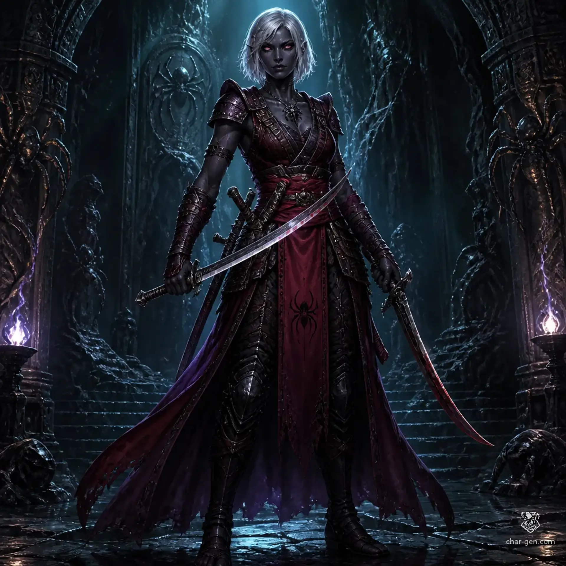 Malice Travra - AI-generated fantasy Character
