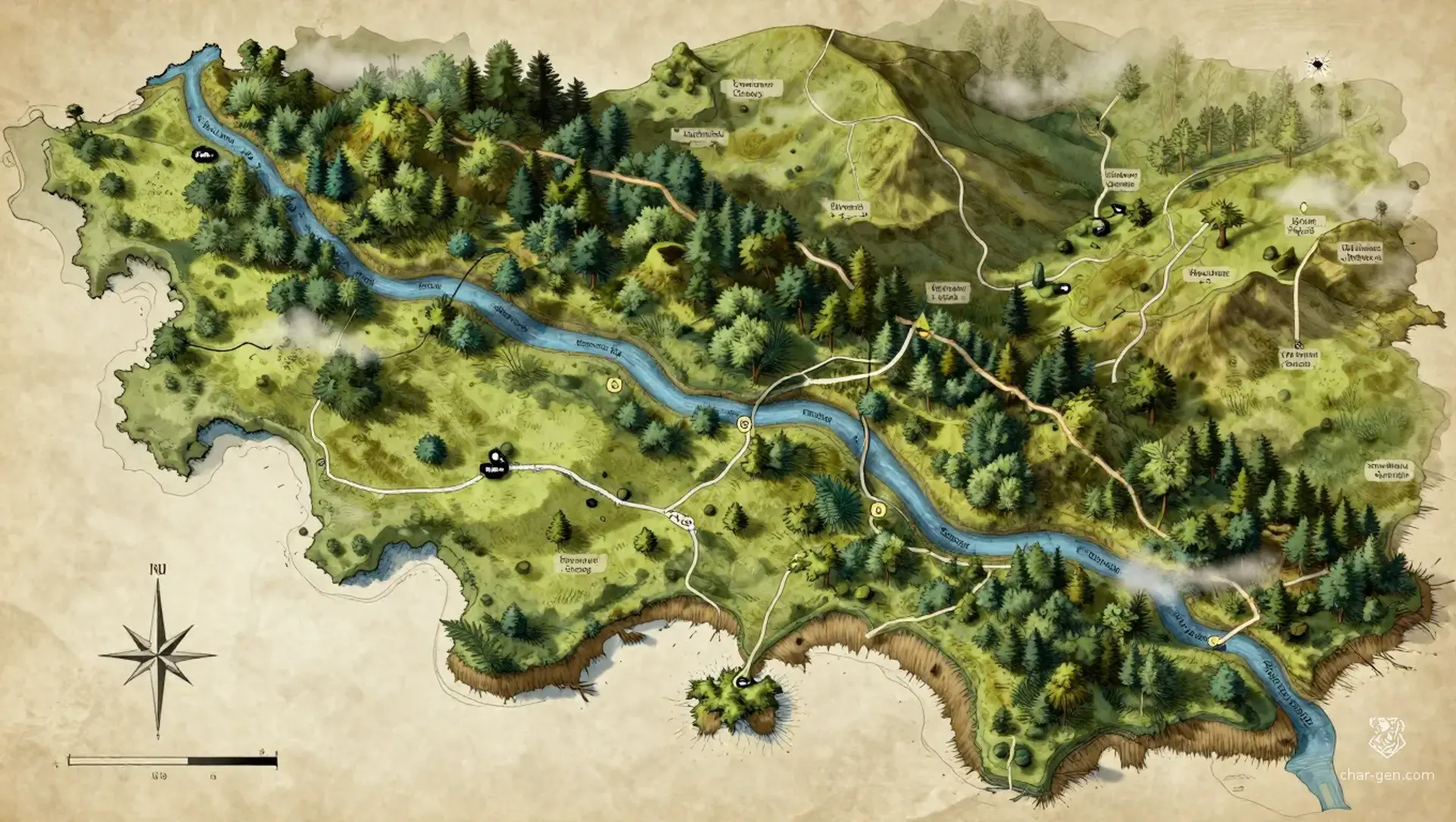 Briarford - AI-generated fantasy Region