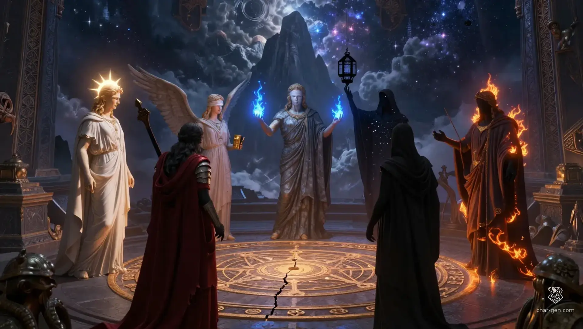 The Pantheon of the First Thunder - AI-generated fantasy Pantheon