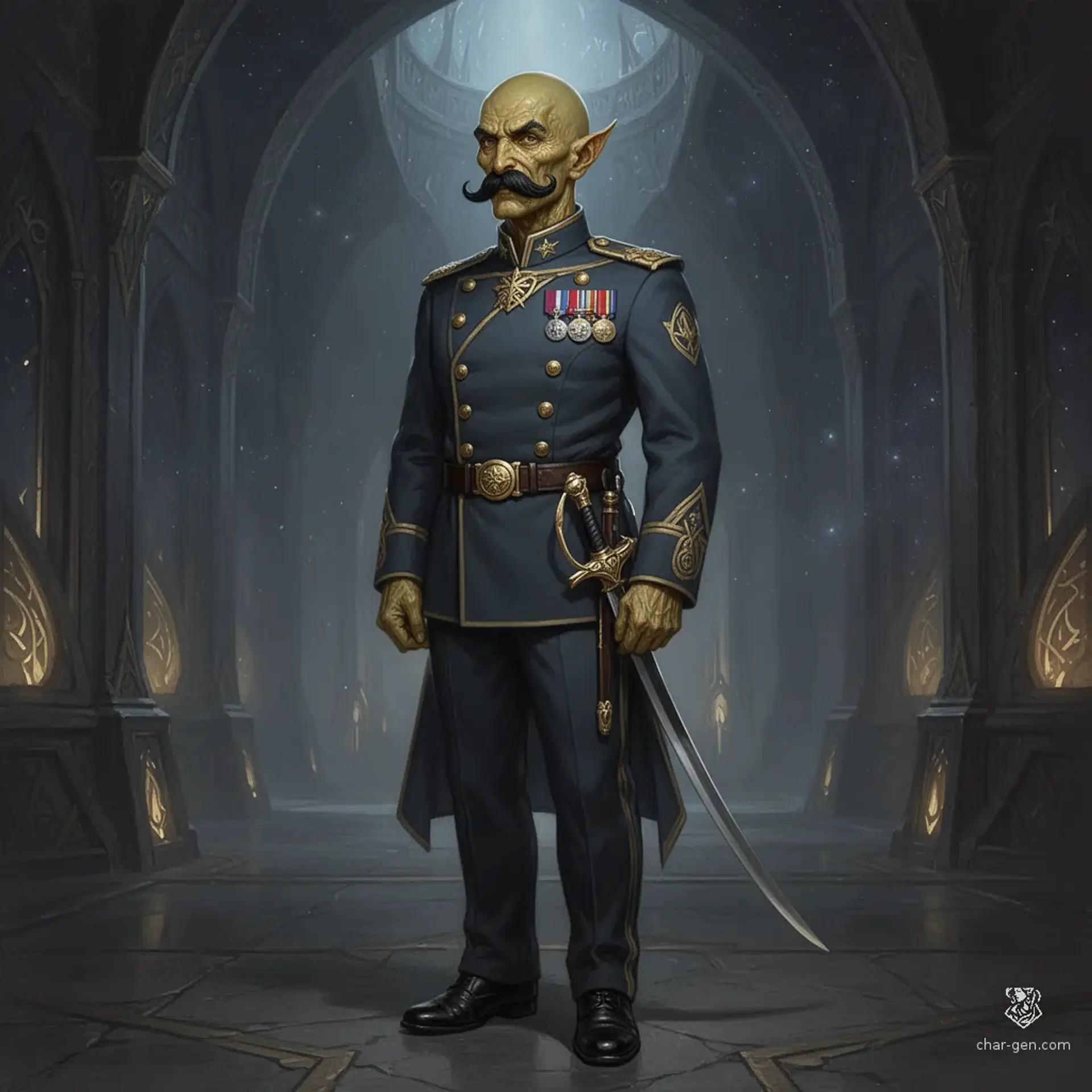 Major Valerius Zyl-Kharis - AI-generated fantasy NPC