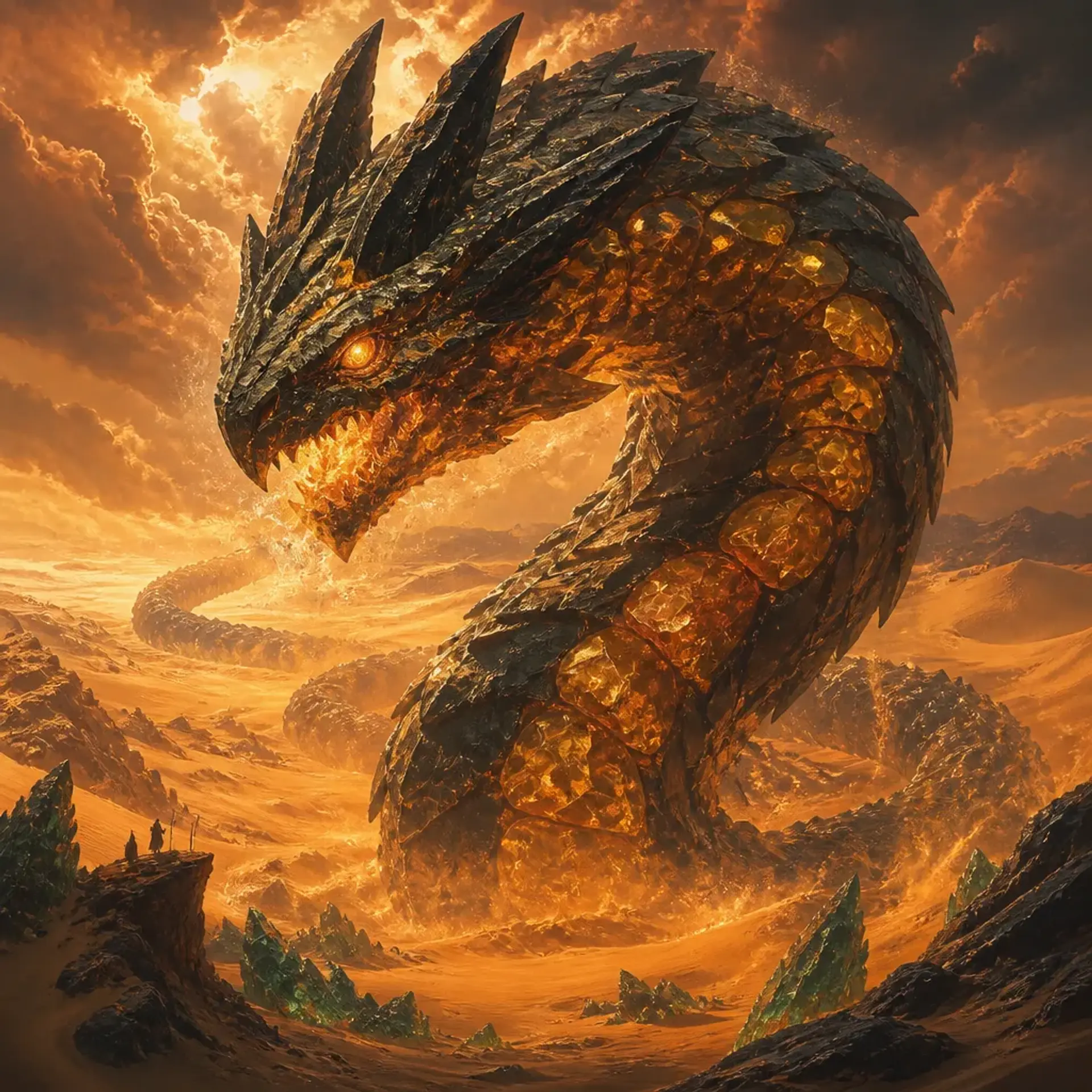 Varkul-Harak, the World-Serpent - AI-generated fantasy Monster