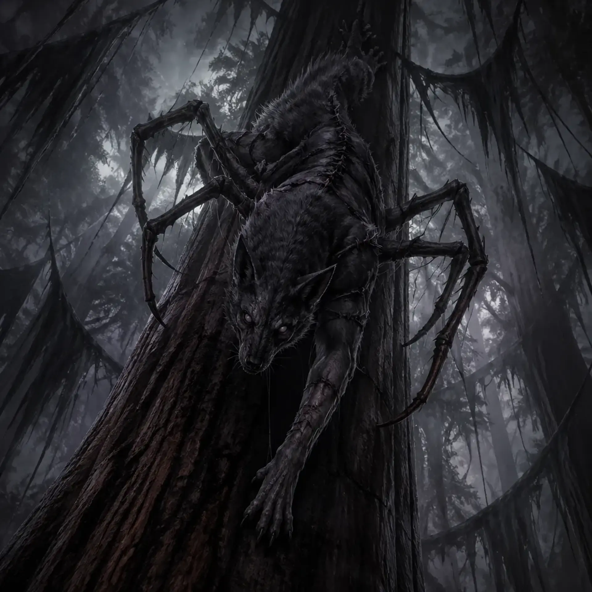 Shadow-Stitched Wolf - AI-generated fantasy Monster