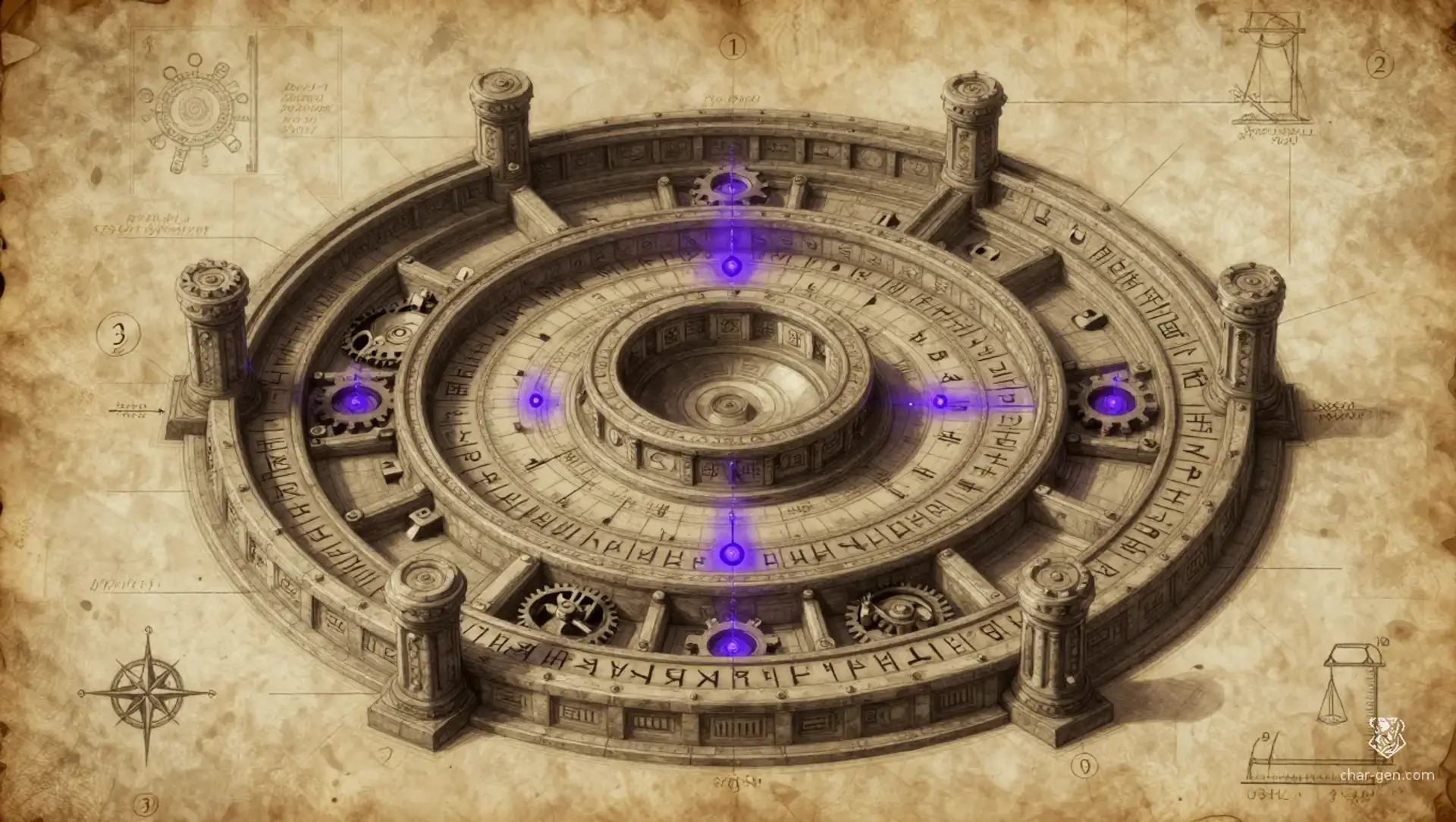 The Sanguine Weaver's Dial - AI-generated fantasy Puzzle