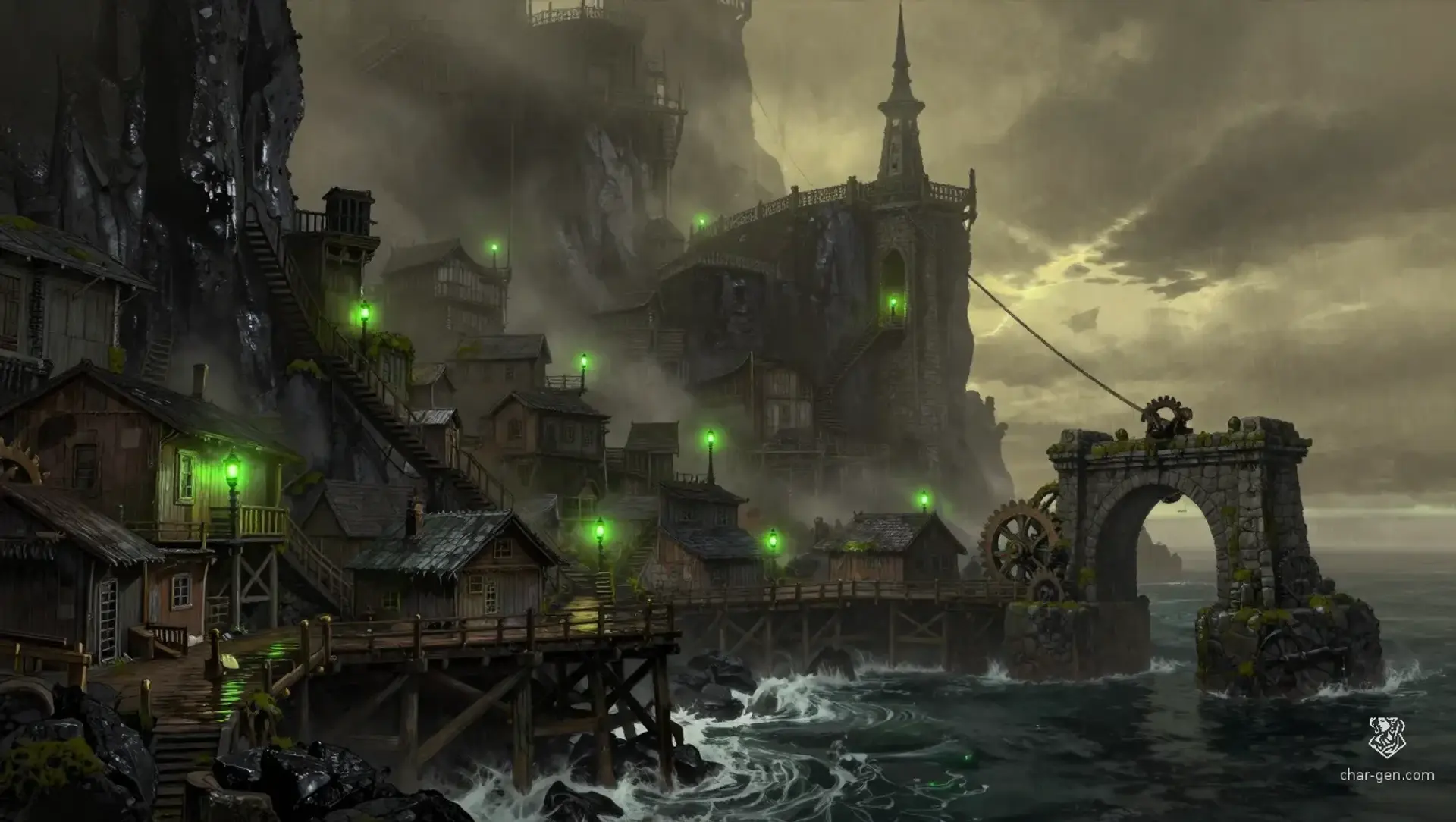 Blackwater Basin - AI-generated fantasy Settlement