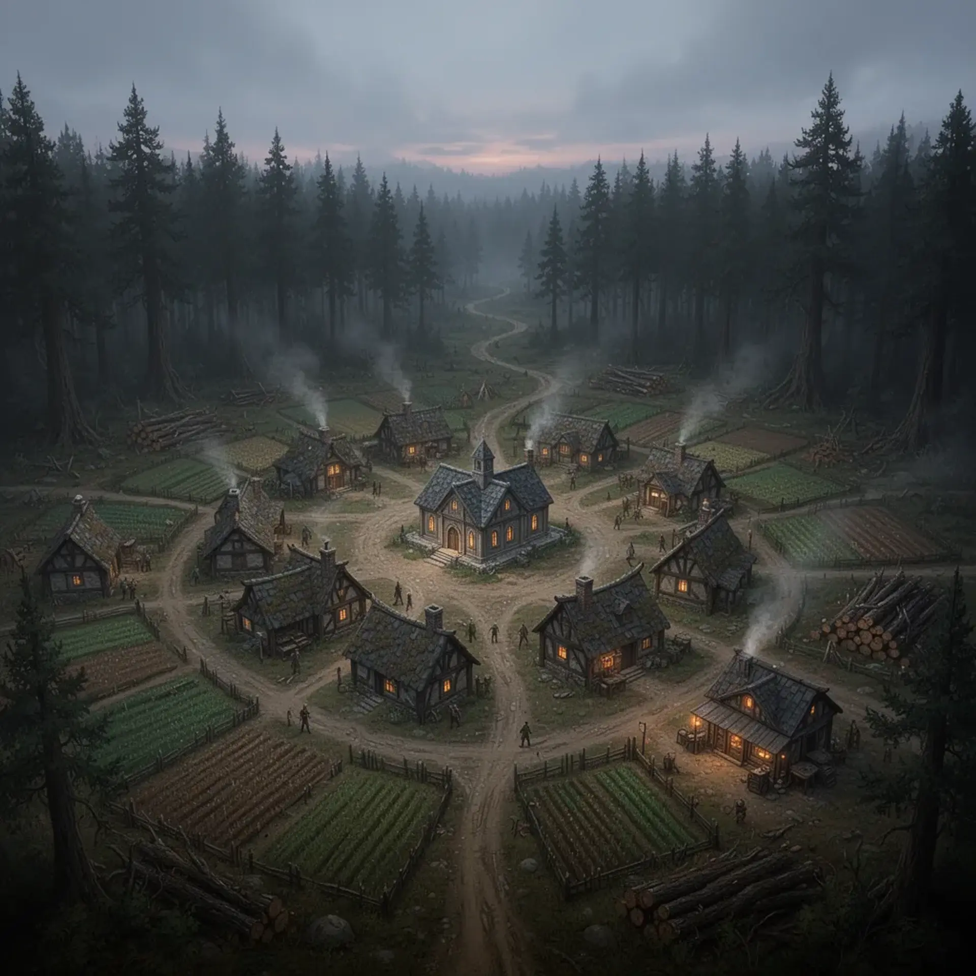 Blackwood Hollow - AI-generated fantasy Settlement
