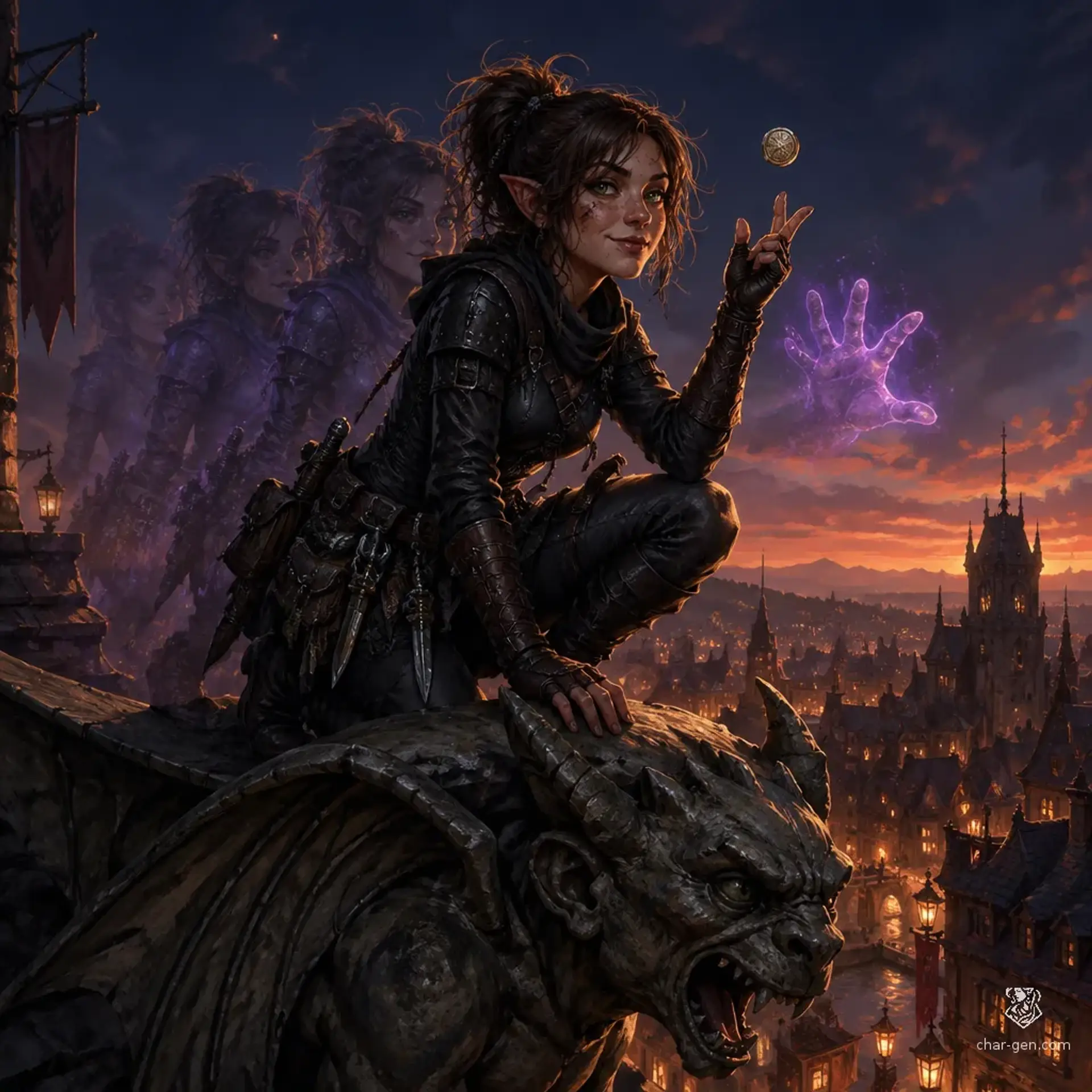 Shaena Tosscobble - AI-generated fantasy Character