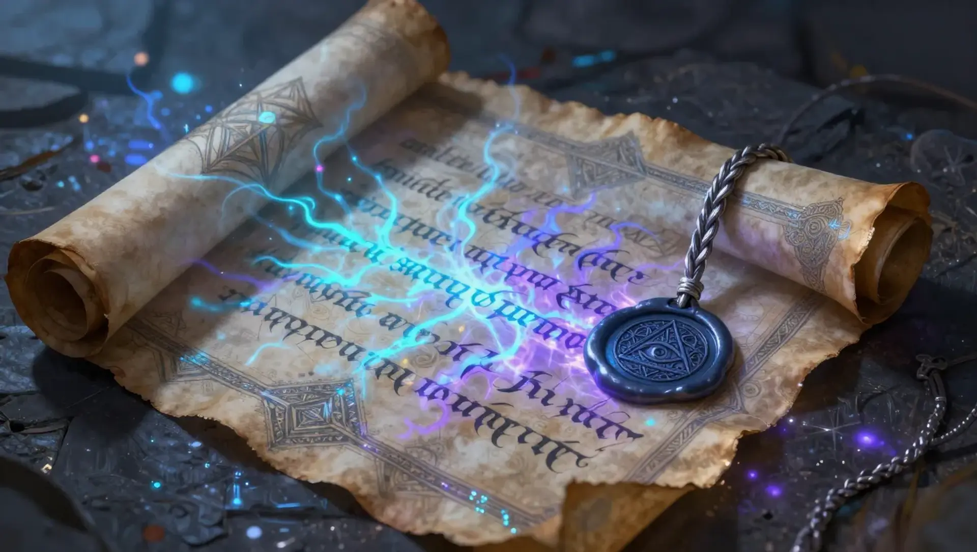 Spell Scroll of Mirror Image | Fantasy Magic Item Generated by CharGen
