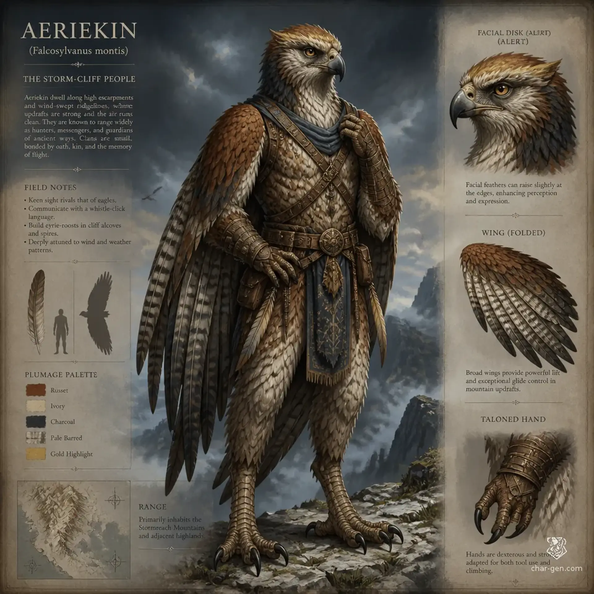 Aeriekin - AI-generated fantasy Species