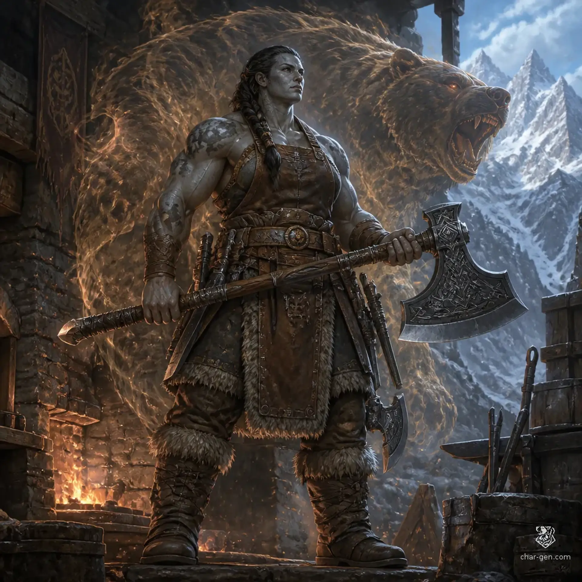 Auloma Targan - AI-generated fantasy Character