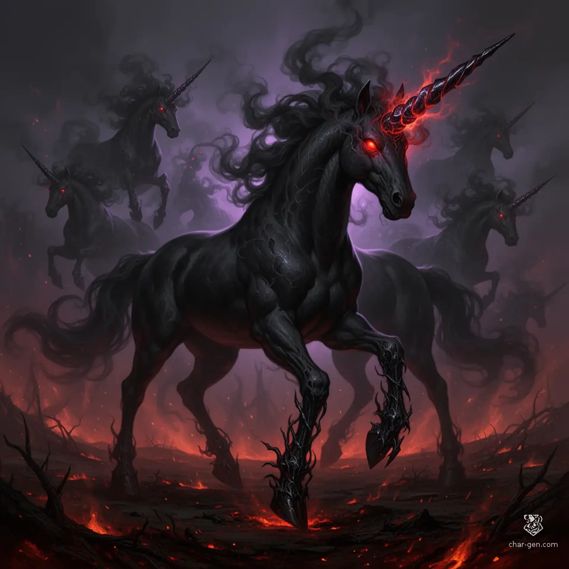 Corrupted Unicorn - AI-generated fantasy Monster
