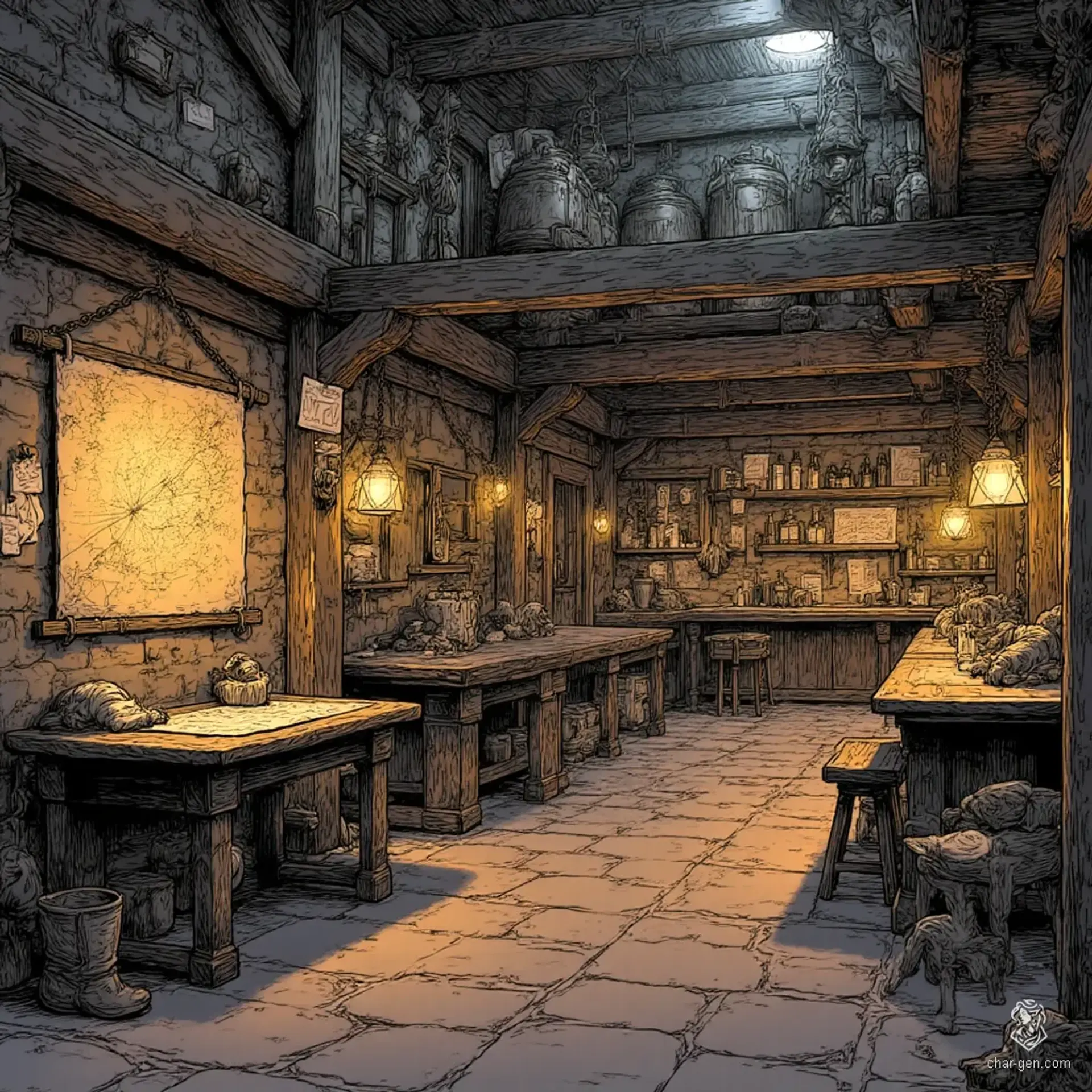 The Wanderer's Respite - AI-generated fantasy Tavern