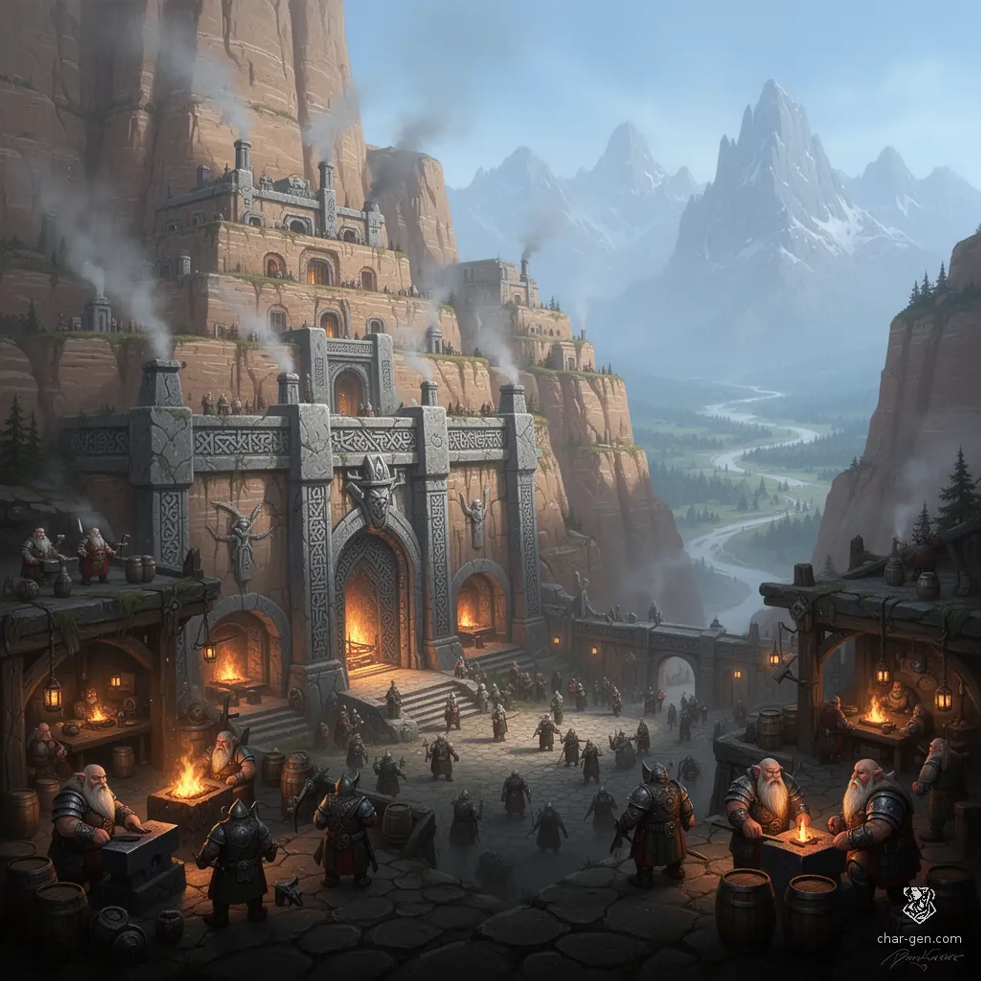 Kharaz-Ironvein - AI-generated fantasy Settlement
