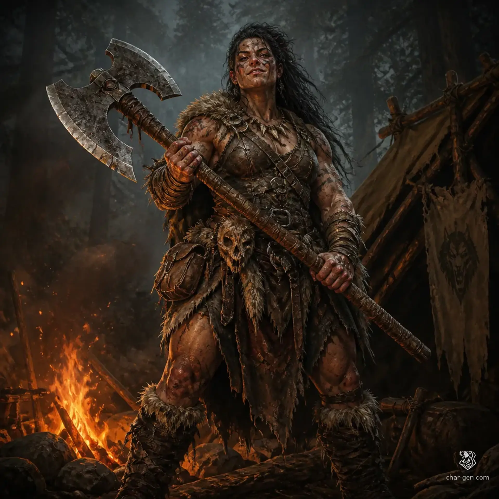 Kara Ironjaw - AI-generated fantasy Character