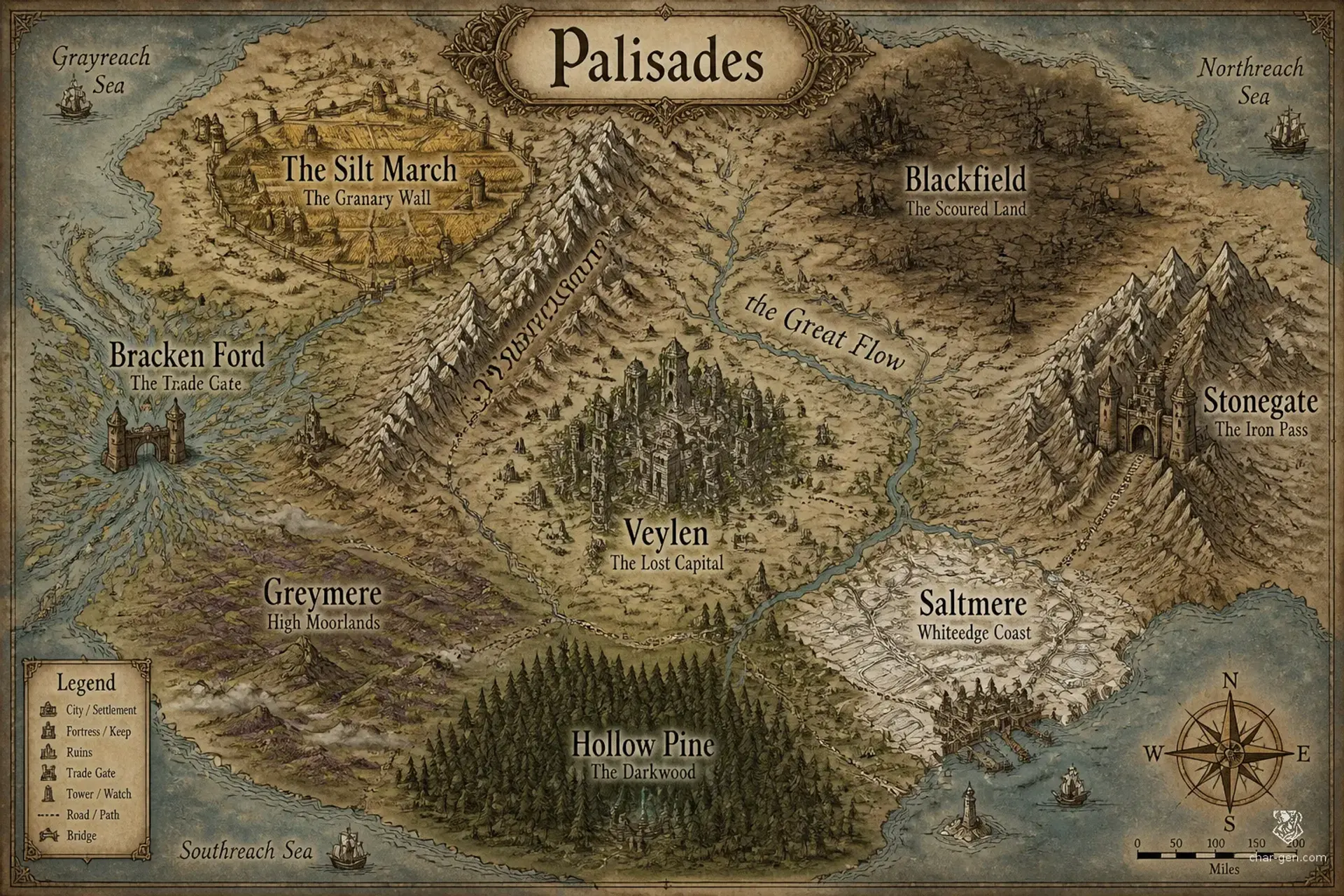 Palisades - AI-generated fantasy World