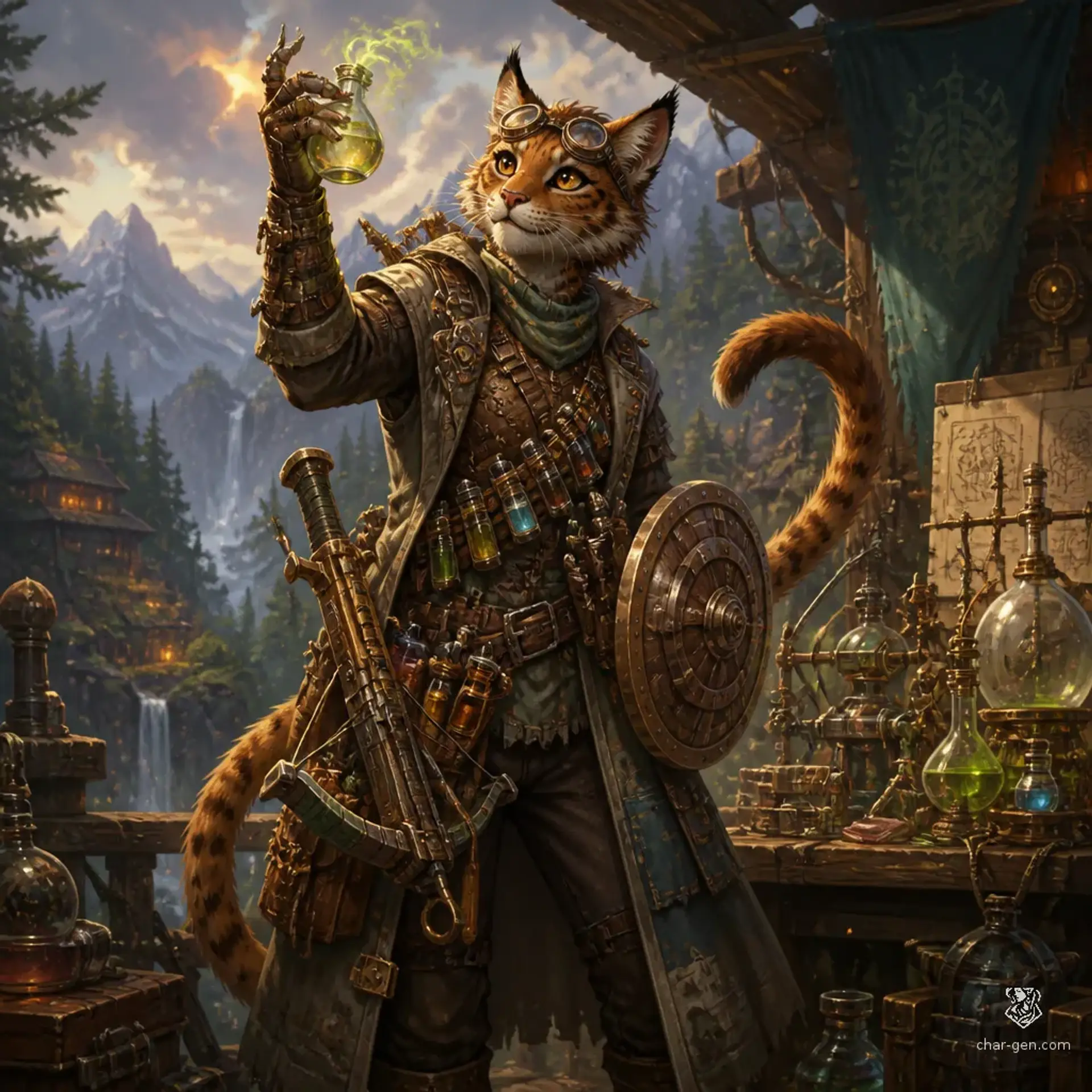 Tavia Gearwhisper - AI-generated fantasy Character