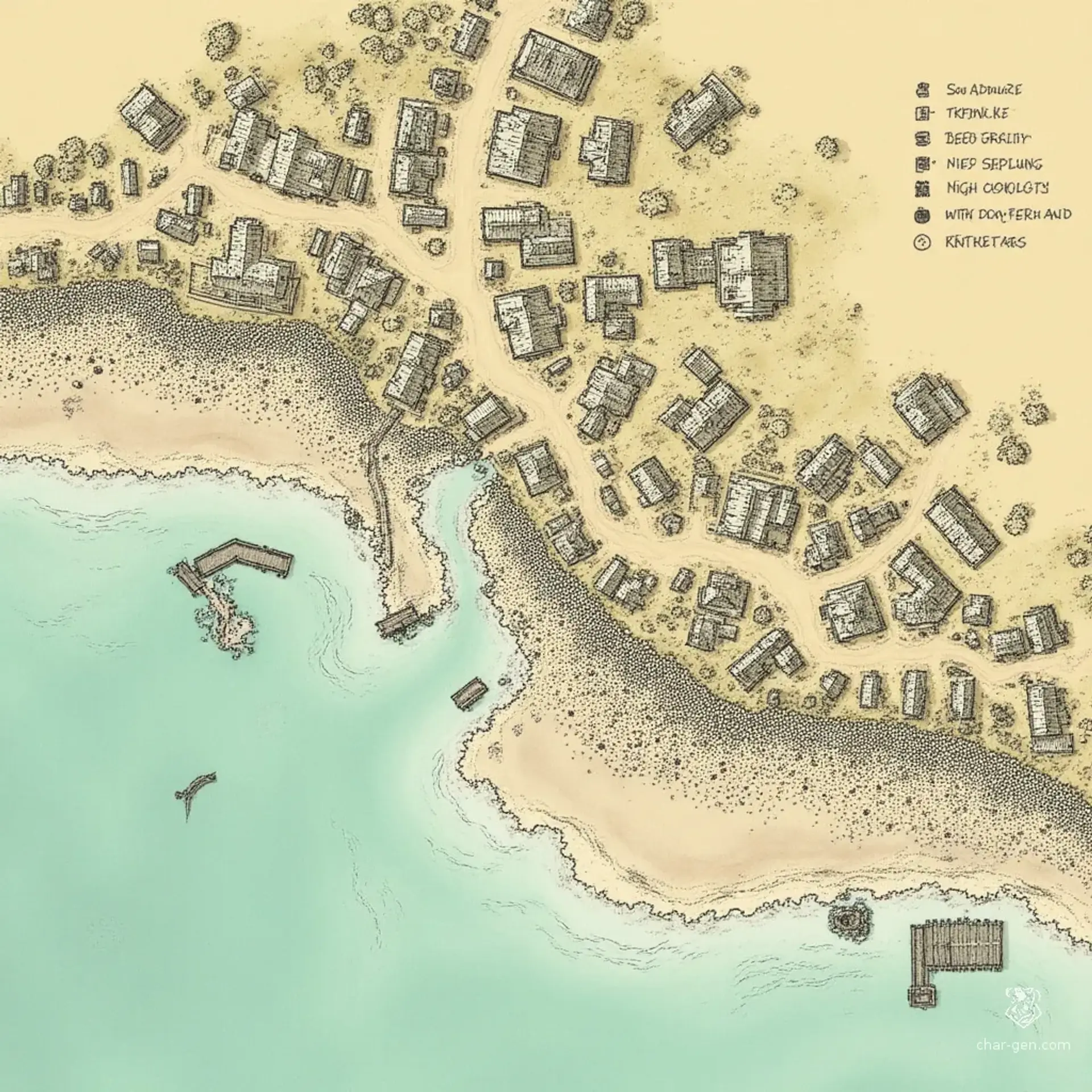 Linenhold - AI-generated fantasy Settlement