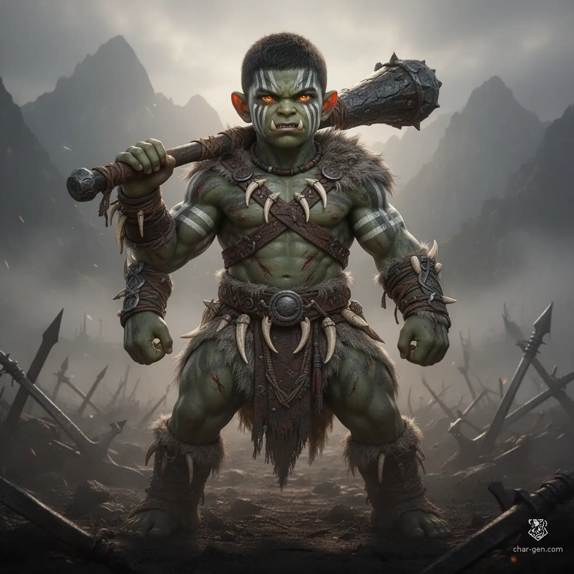 Thokk-Kahr the Small-Mountain - AI-generated fantasy NPC
