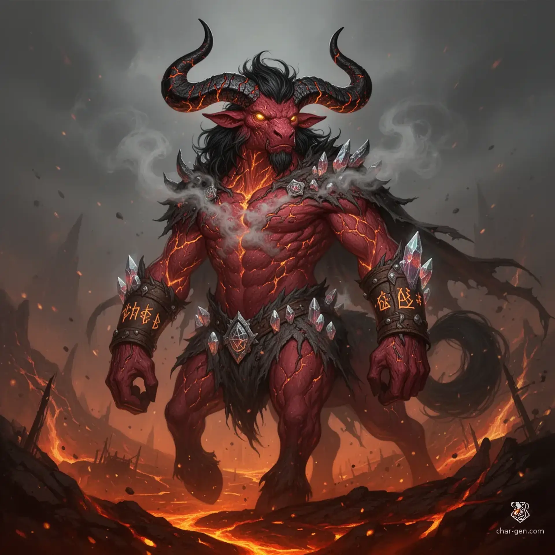 Aren Crimsonhoof - AI-generated fantasy Monster
