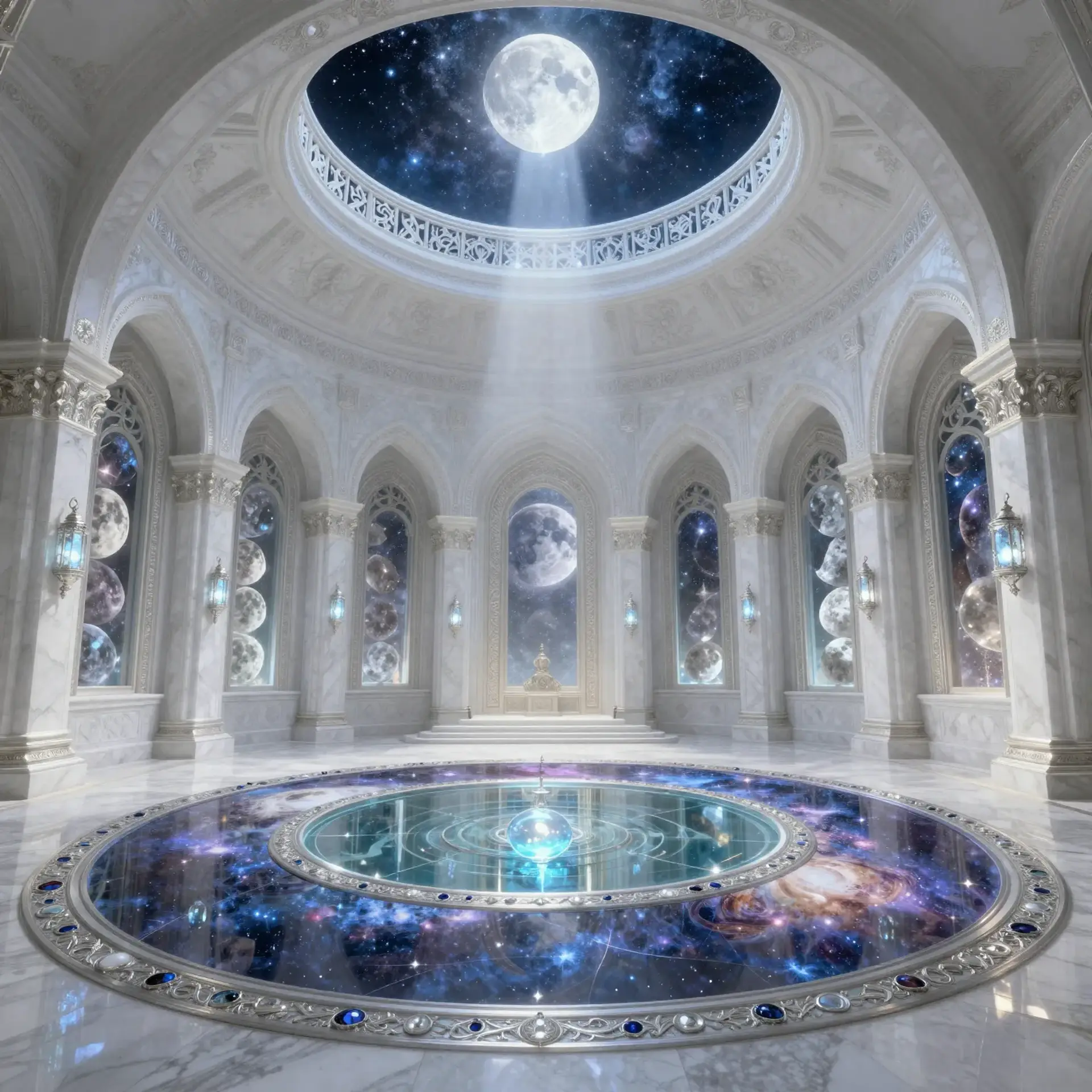 The Silver Basin Sanctuary - AI-generated fantasy Building