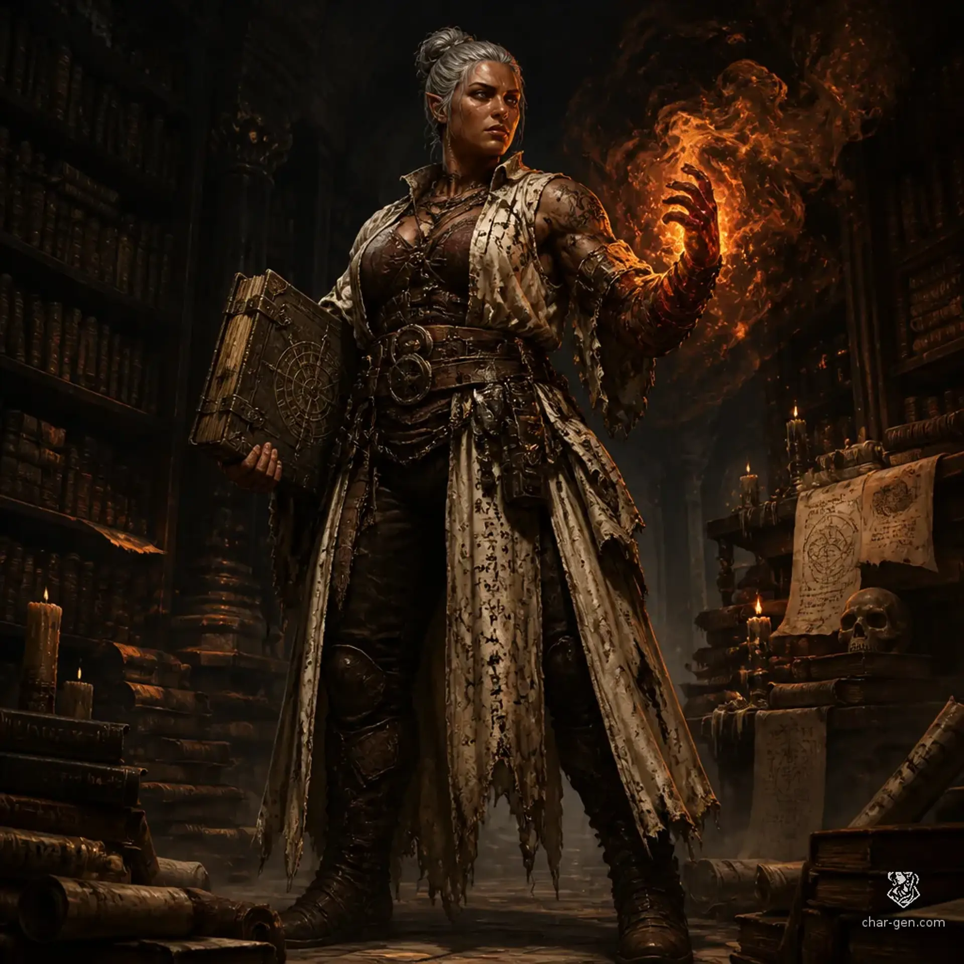 Thalindra 'Heavy-Hand' Vael - AI-generated fantasy Character