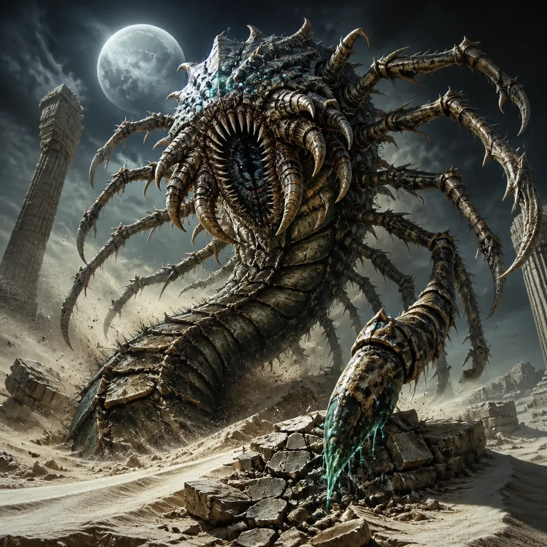 Sandborne Ravener - AI-generated fantasy Monster