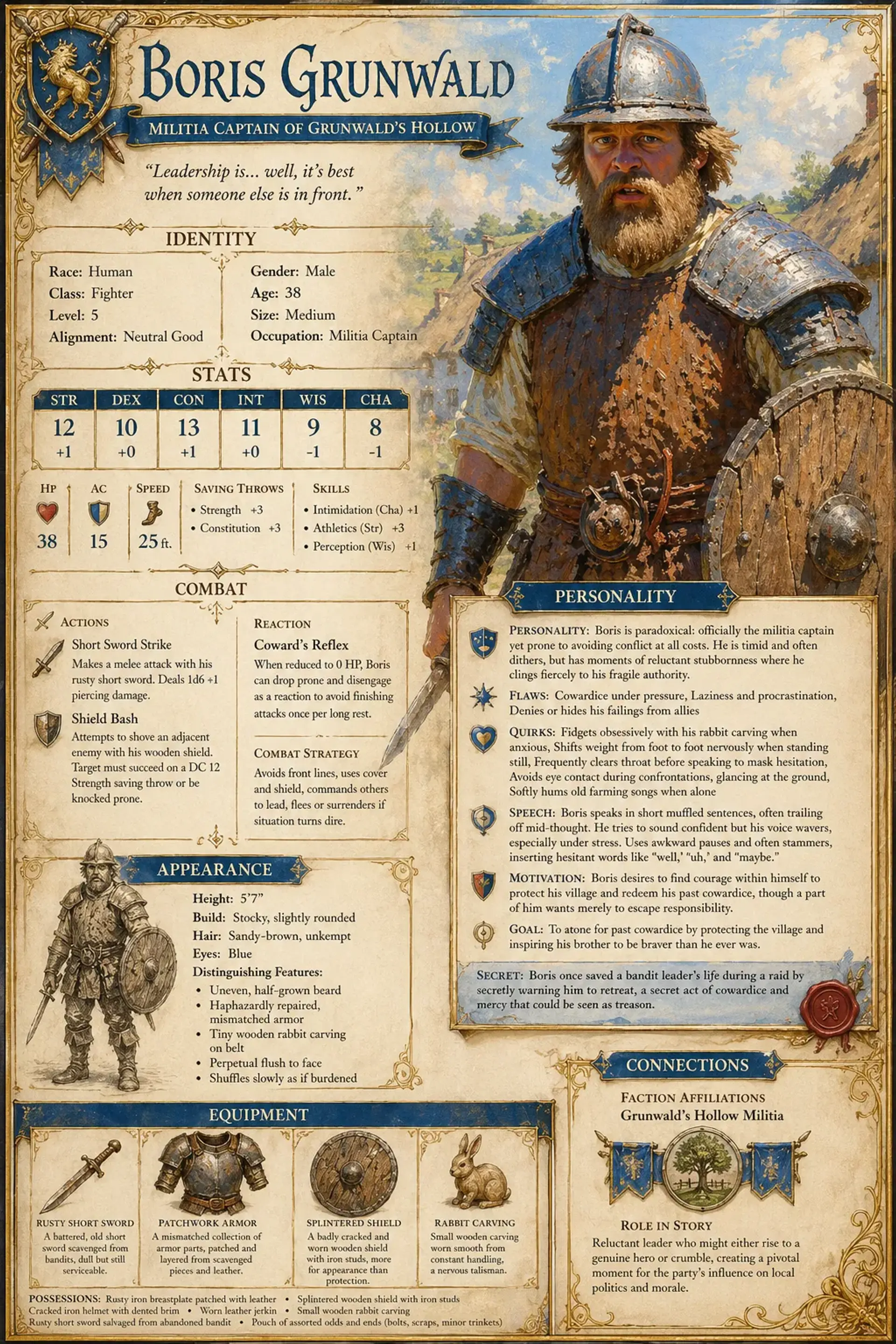 Boris Grunwald - AI-generated fantasy NPC