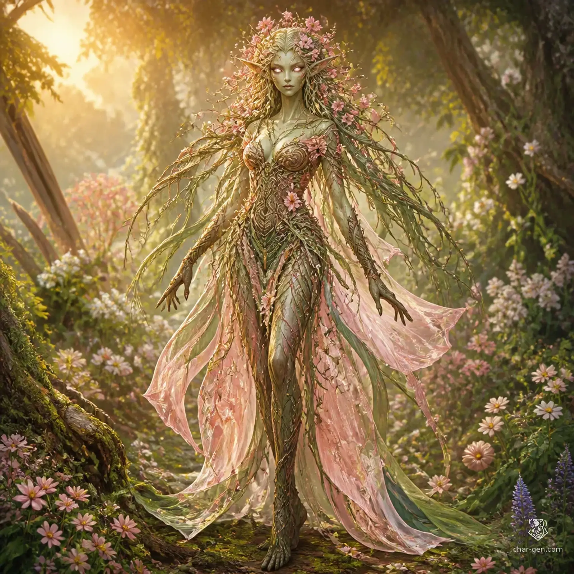 Vernal Fey-kin - AI-generated fantasy Species