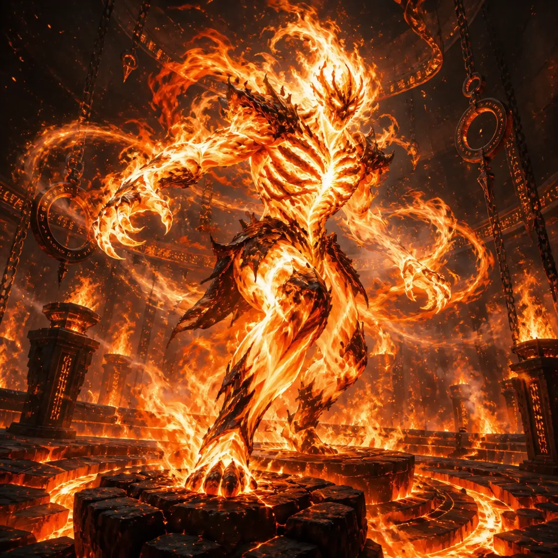 Fire Elemental - AI-generated fantasy Monster