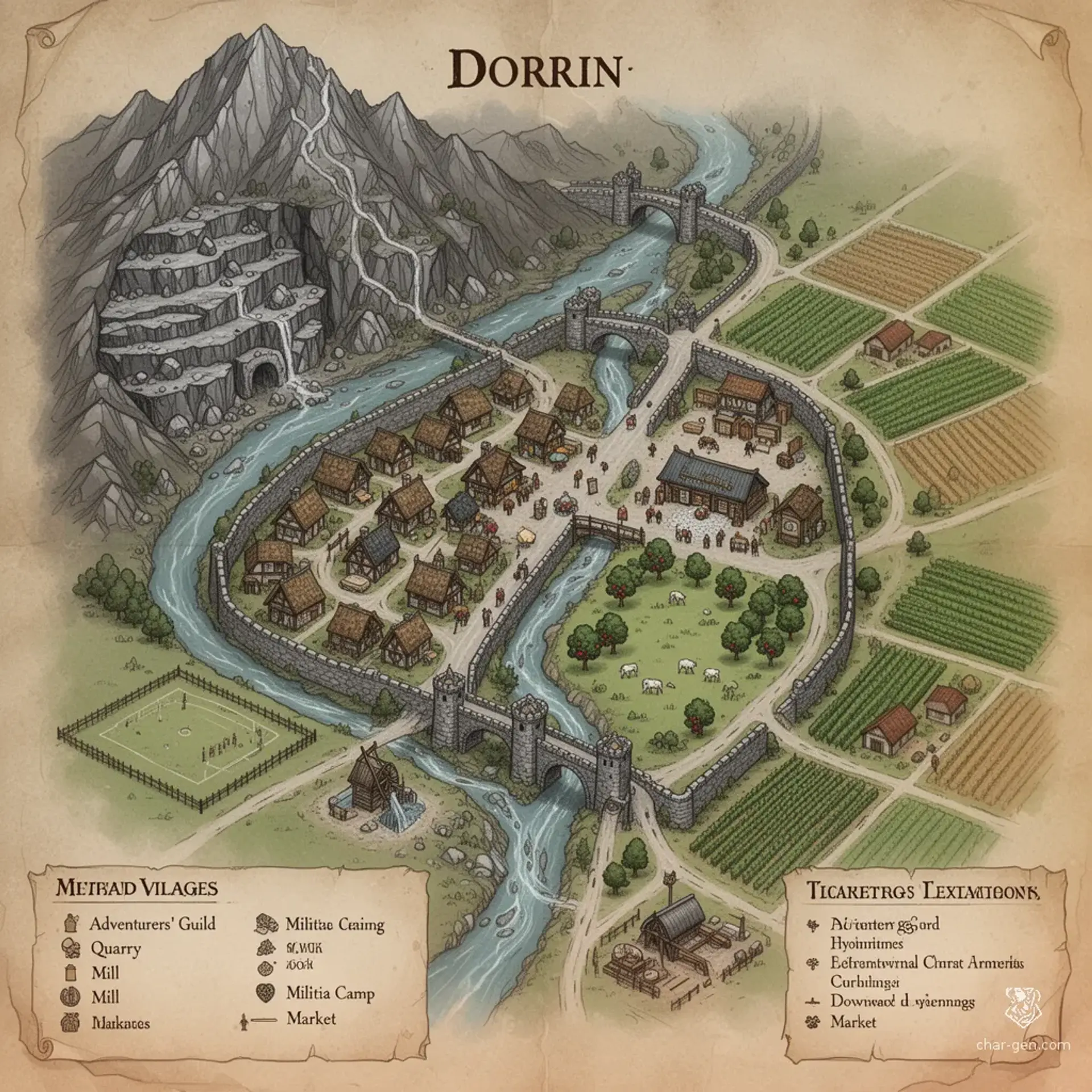 Dorrin - AI-generated fantasy Settlement