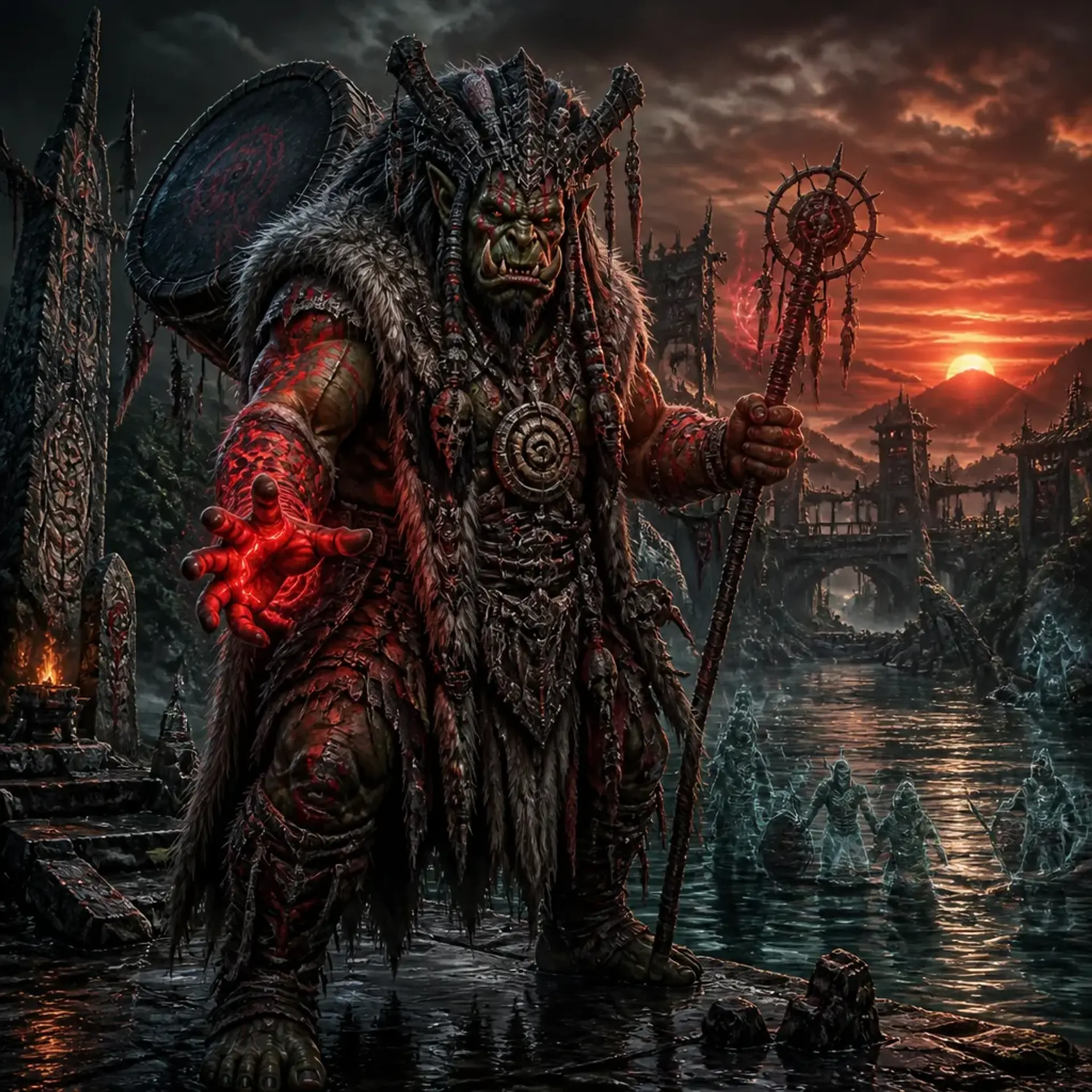 Orc War Shaman - AI-generated fantasy Monster
