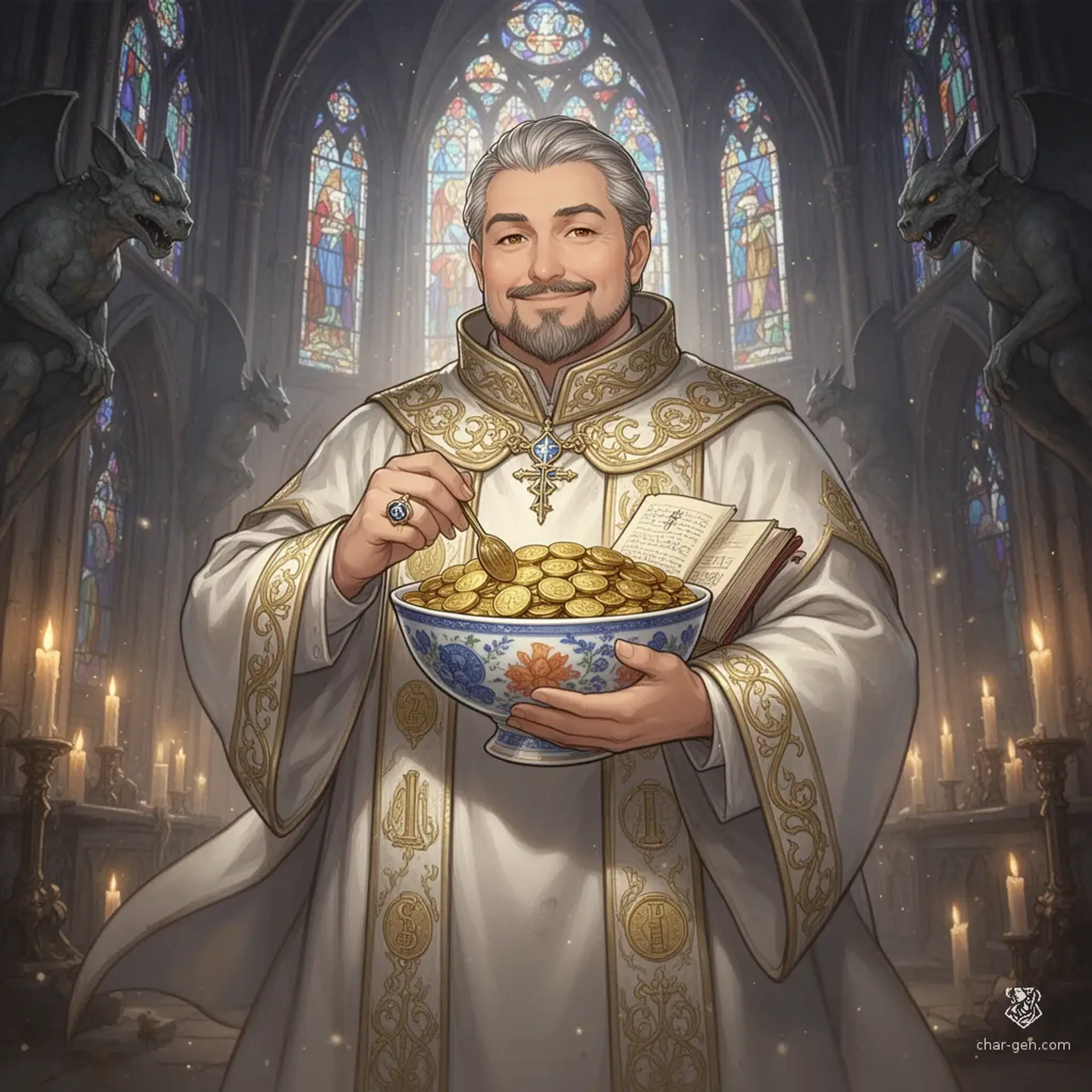 Abbot Valerius Pendergast - AI-generated fantasy NPC