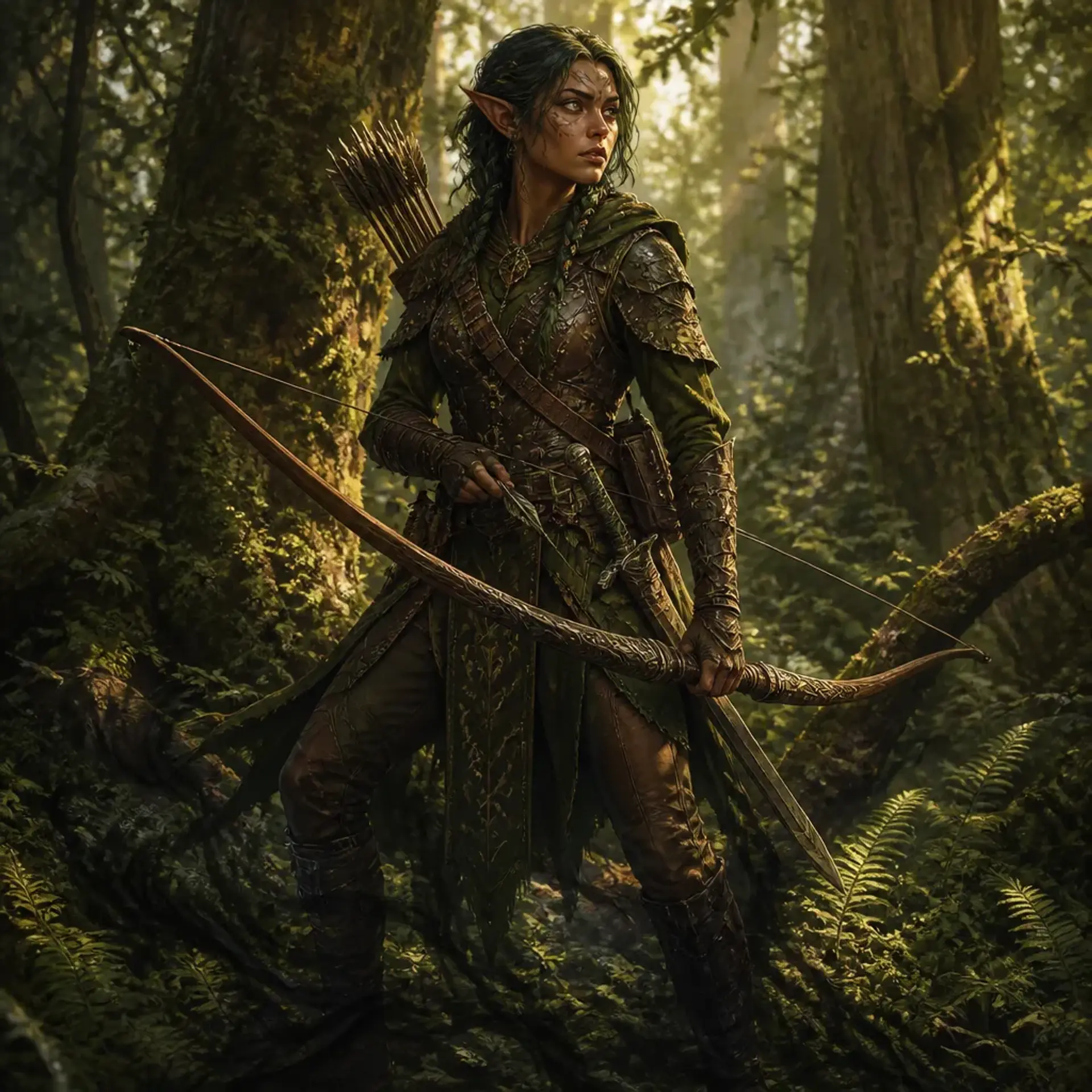 Elowen Nightbreeze - AI-generated fantasy Character