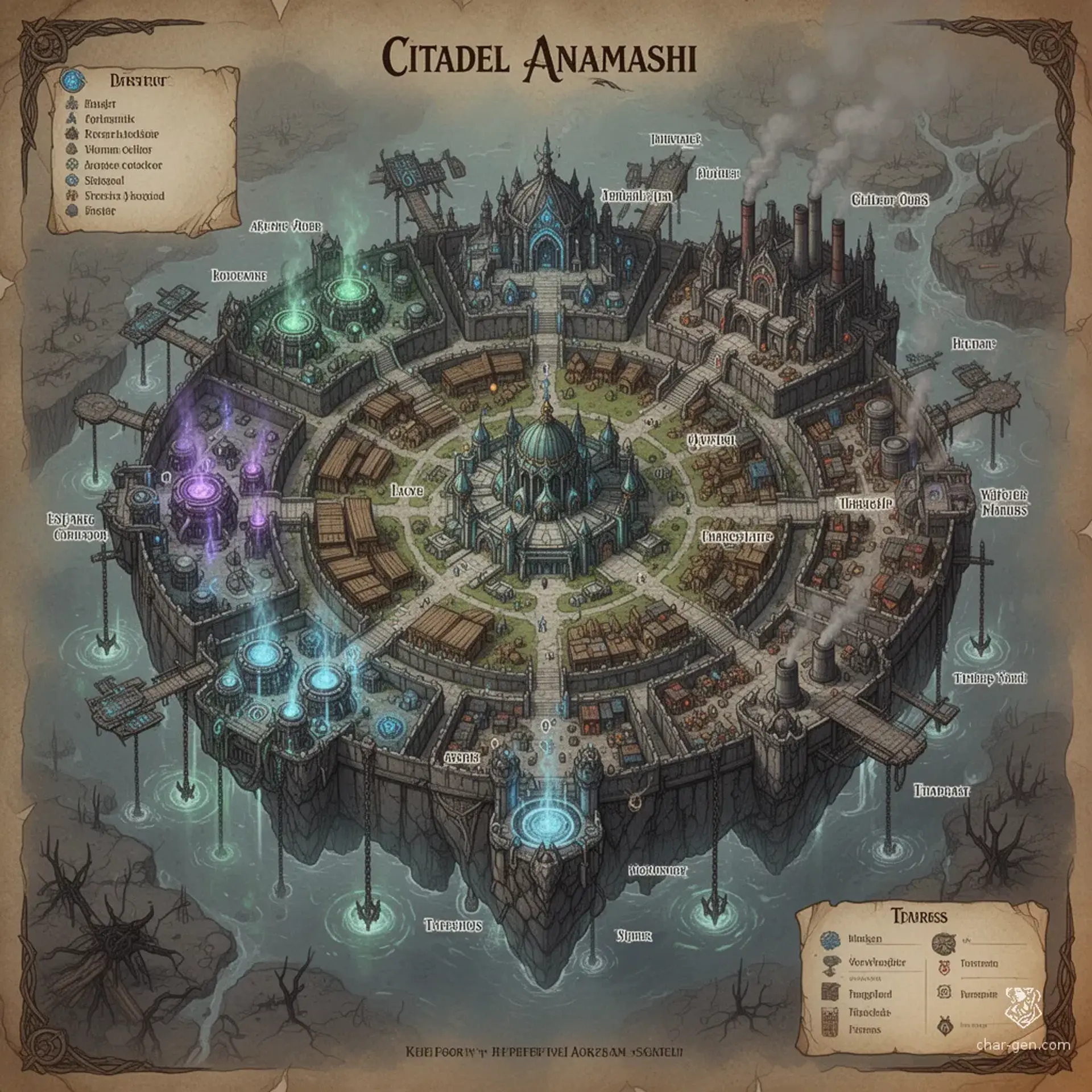Citadel Anamashi - AI-generated fantasy Settlement