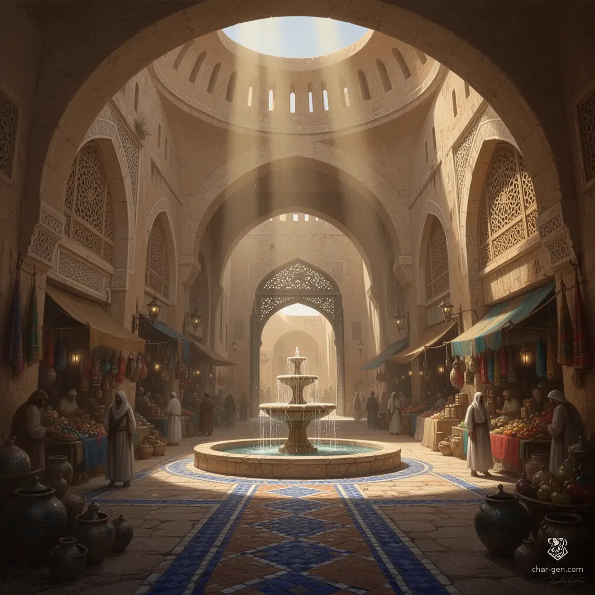 The Bright Gate Souq - AI-generated fantasy Building