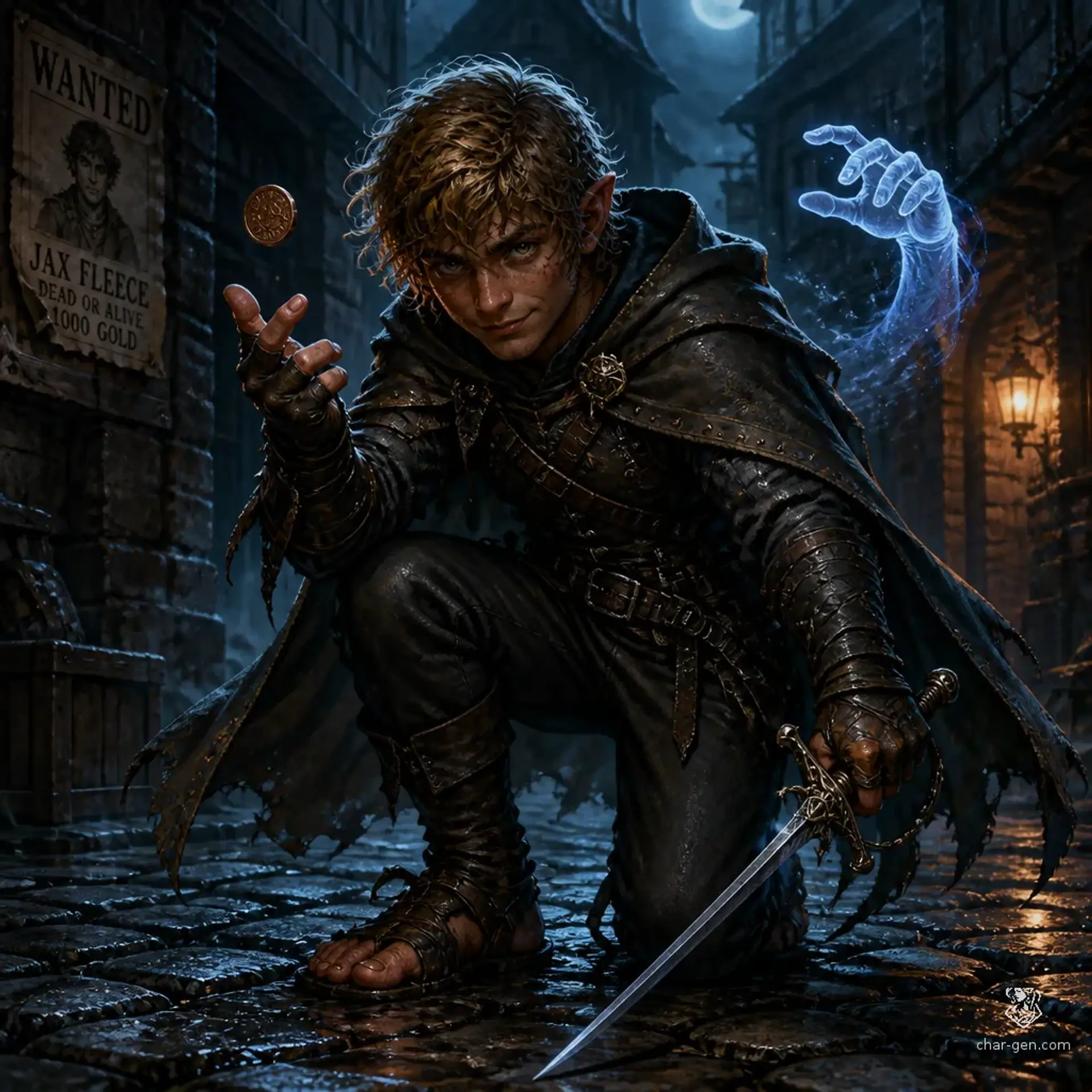 Zephyr Lowlight Tealeaf - AI-generated fantasy Character