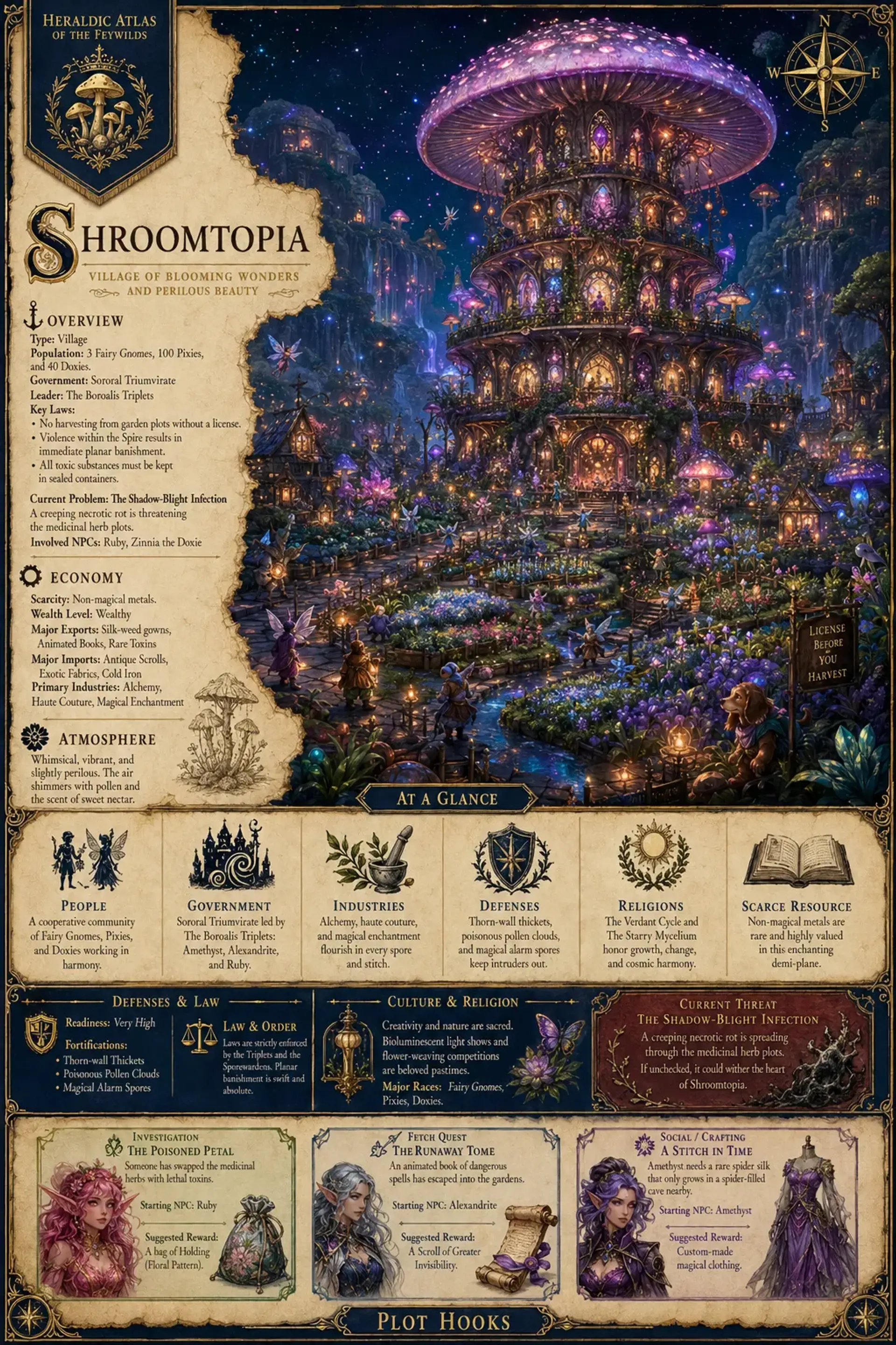 Shroomtopia - AI-generated fantasy Settlement