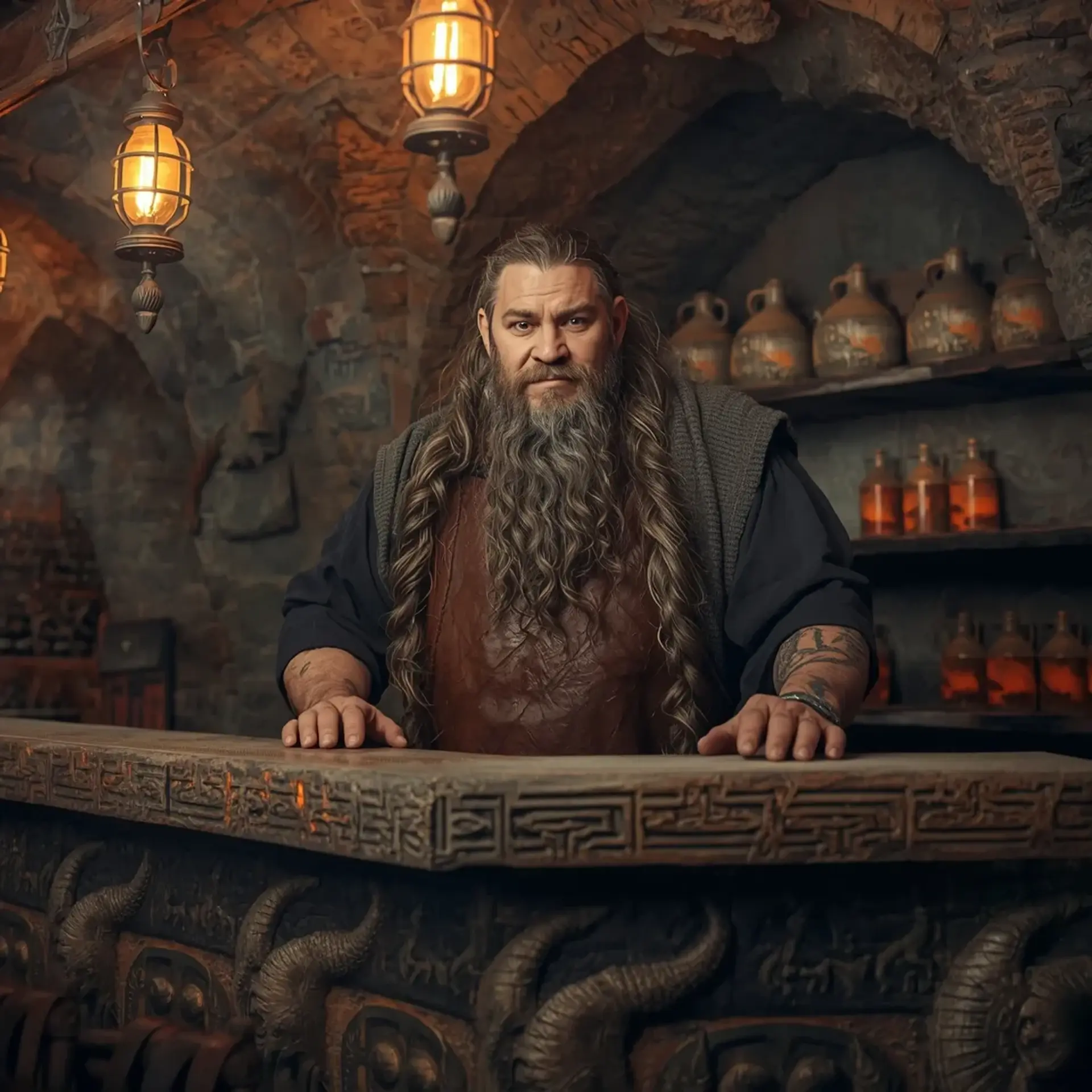 The Gritty Flagon - AI-generated fantasy Tavern
