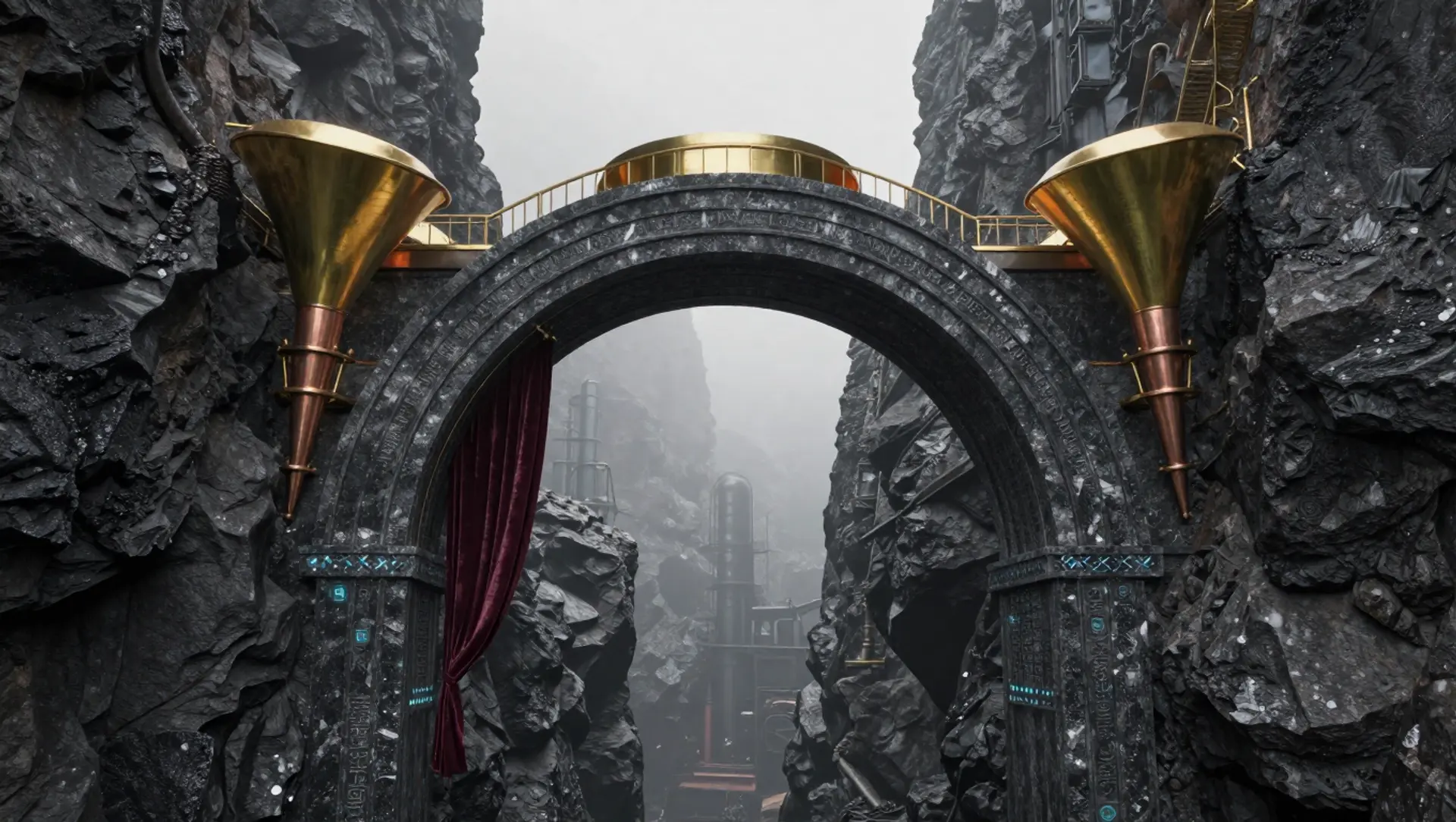 The Echoing Arch - AI-generated fantasy Building