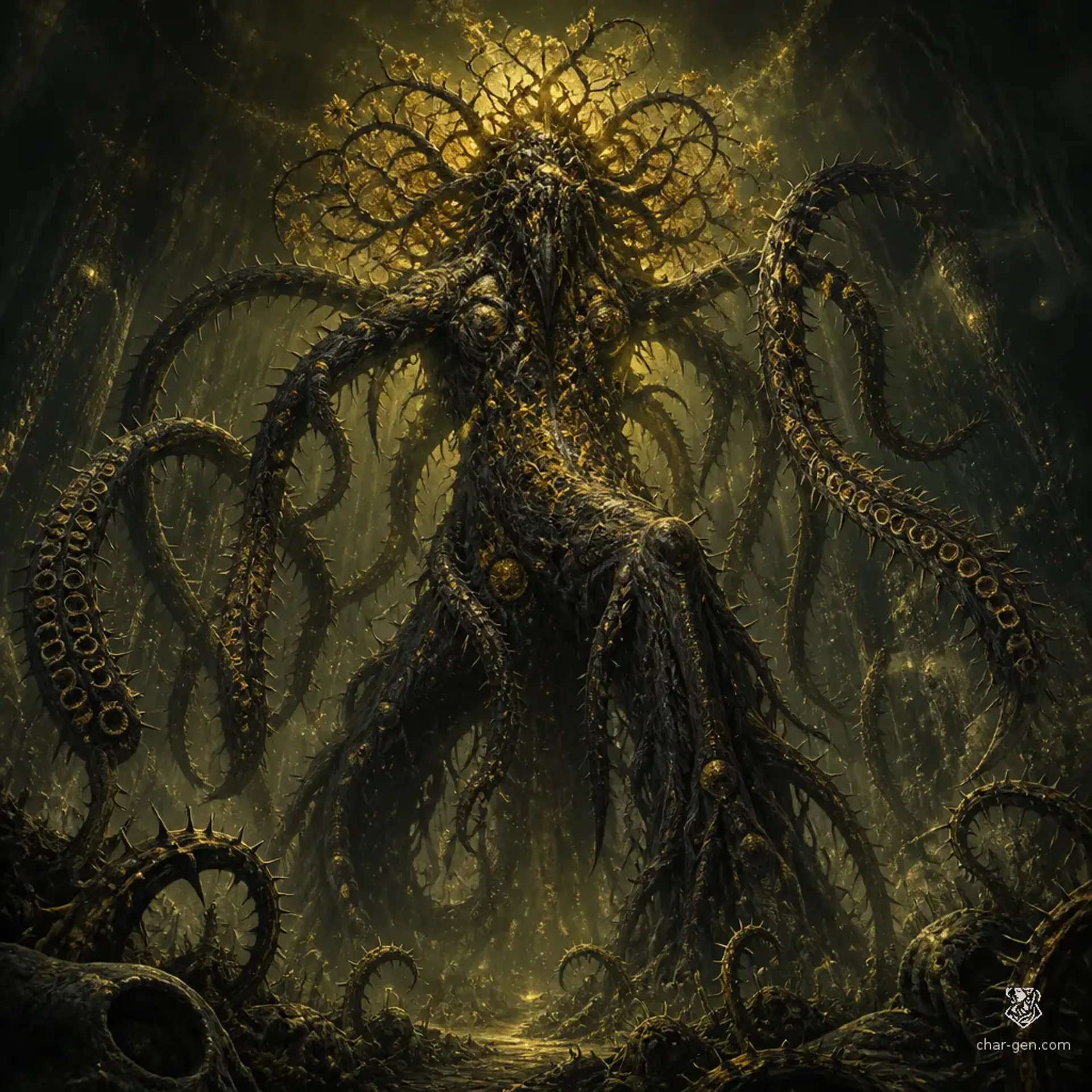 Sorcerous Blightbloom - AI-generated fantasy Monster