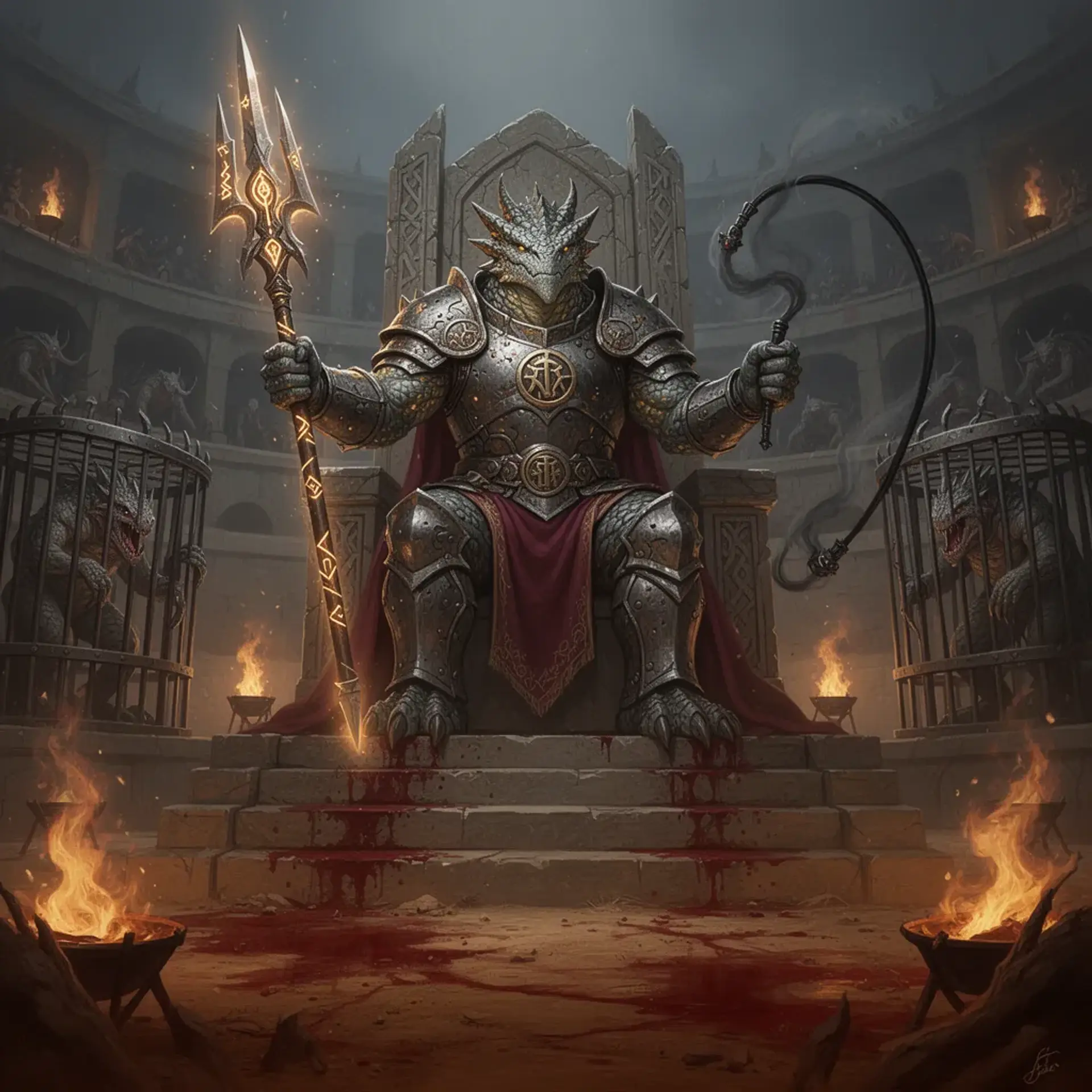 Ko-Kamass, Champion-Priest of Rulmar - AI-generated fantasy Monster
