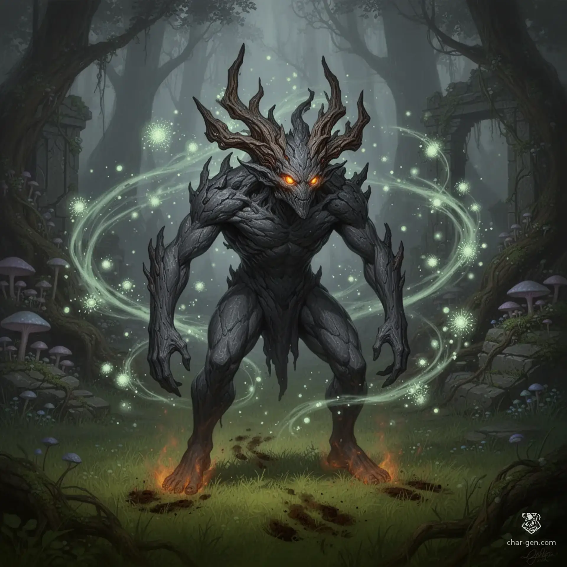 Malichor the Ash-Bloom - AI-generated fantasy NPC