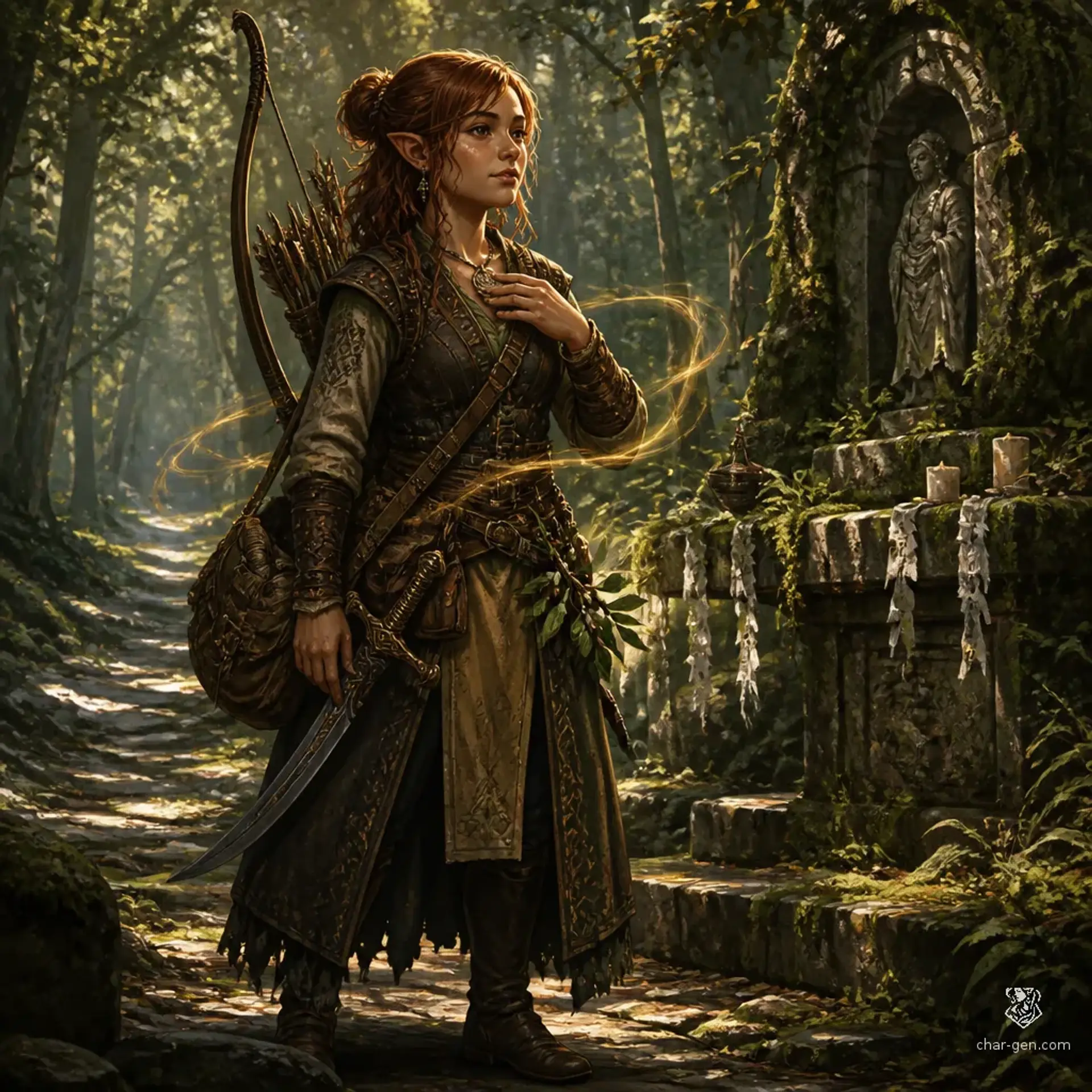 Sister Liora Bramblequill - AI-generated fantasy Character
