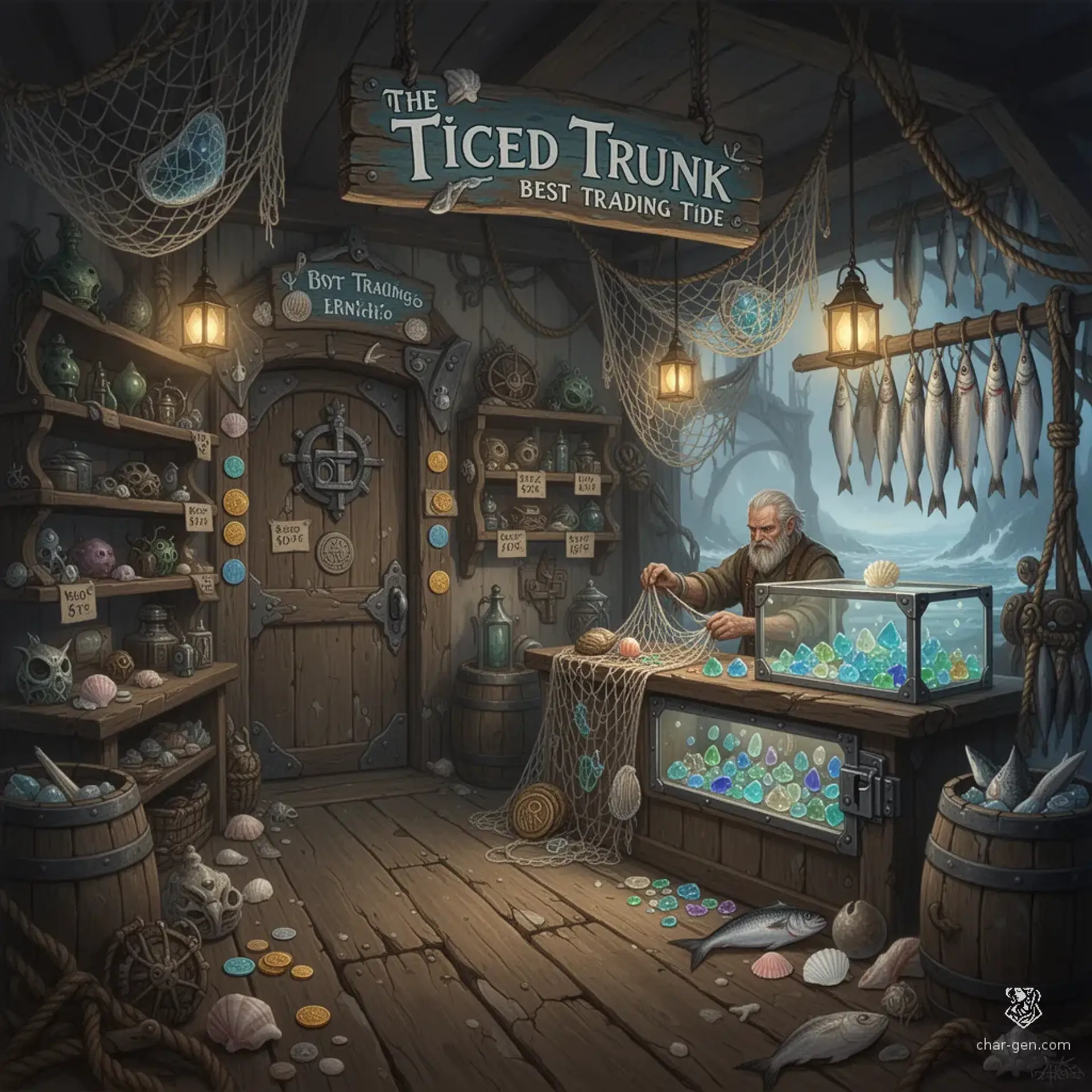 The Tided Trunk - AI-generated fantasy Shop