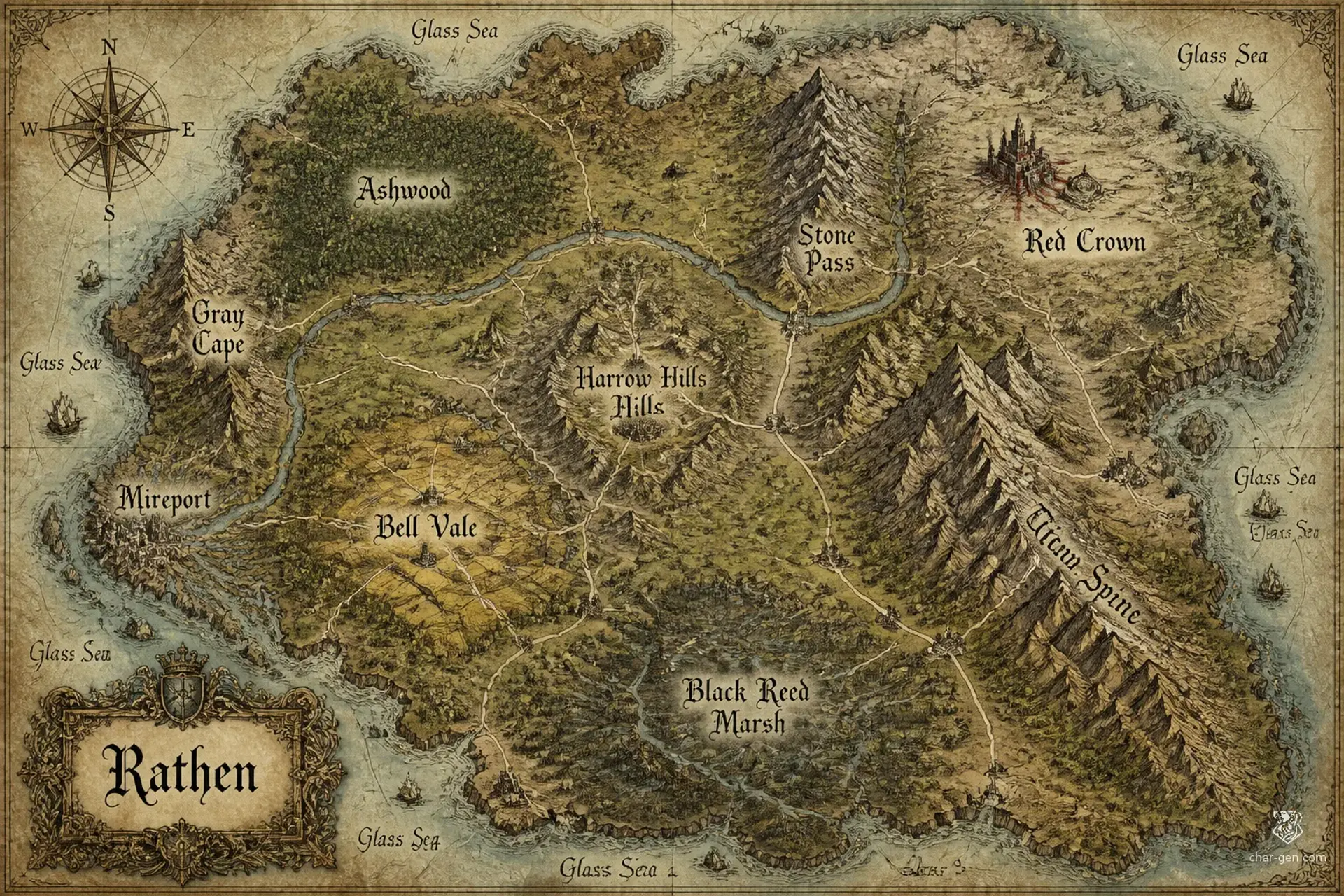 Rathen - AI-generated fantasy World