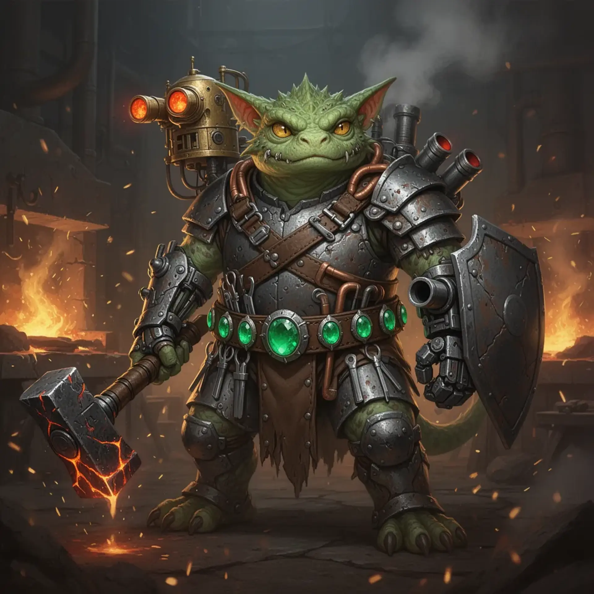 Hammerbold, Head Kolbold of the Ironsgate Tremor Forges - AI-generated fantasy Monster